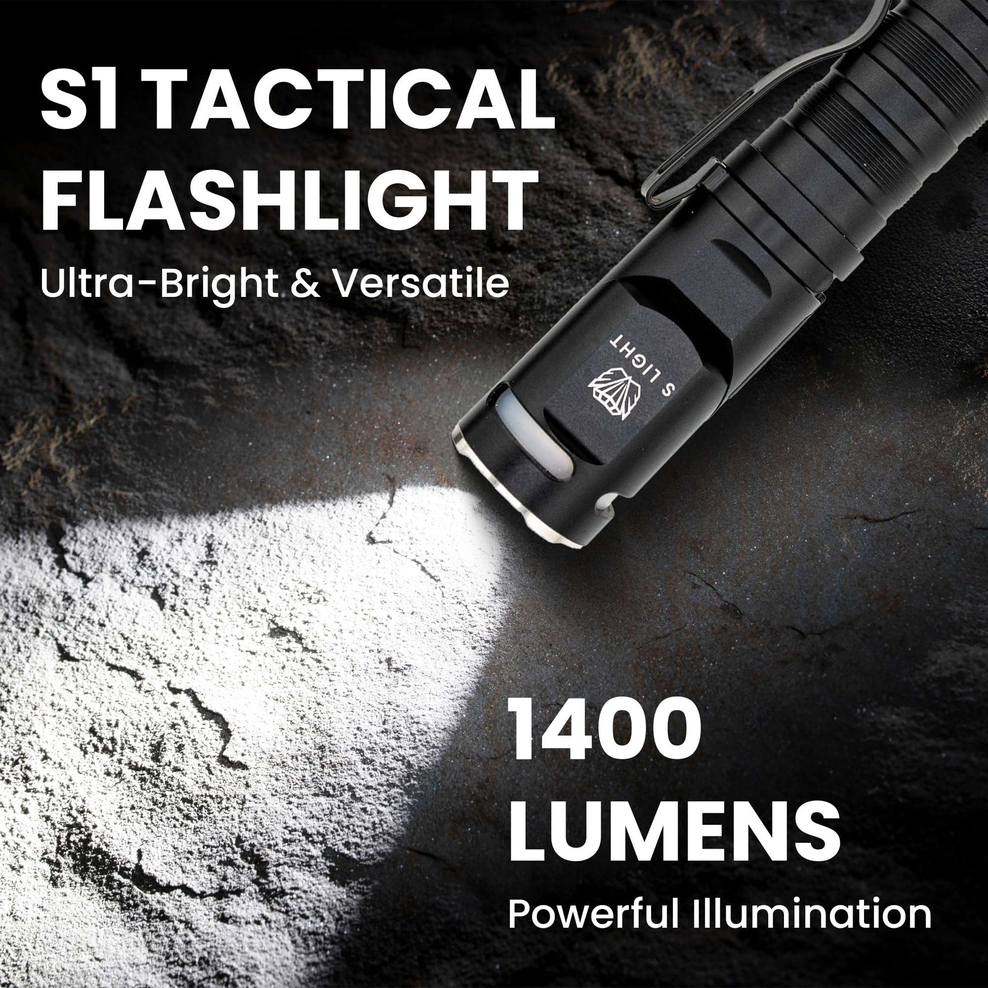 S Light Rechargeable Utility Flashlight, 1400Lm Magnetic Base Led Light With Right Angle Head, Pocket Flashlight For Work, Camping & Emergency, High Lumens, Durable & Water-Resistant