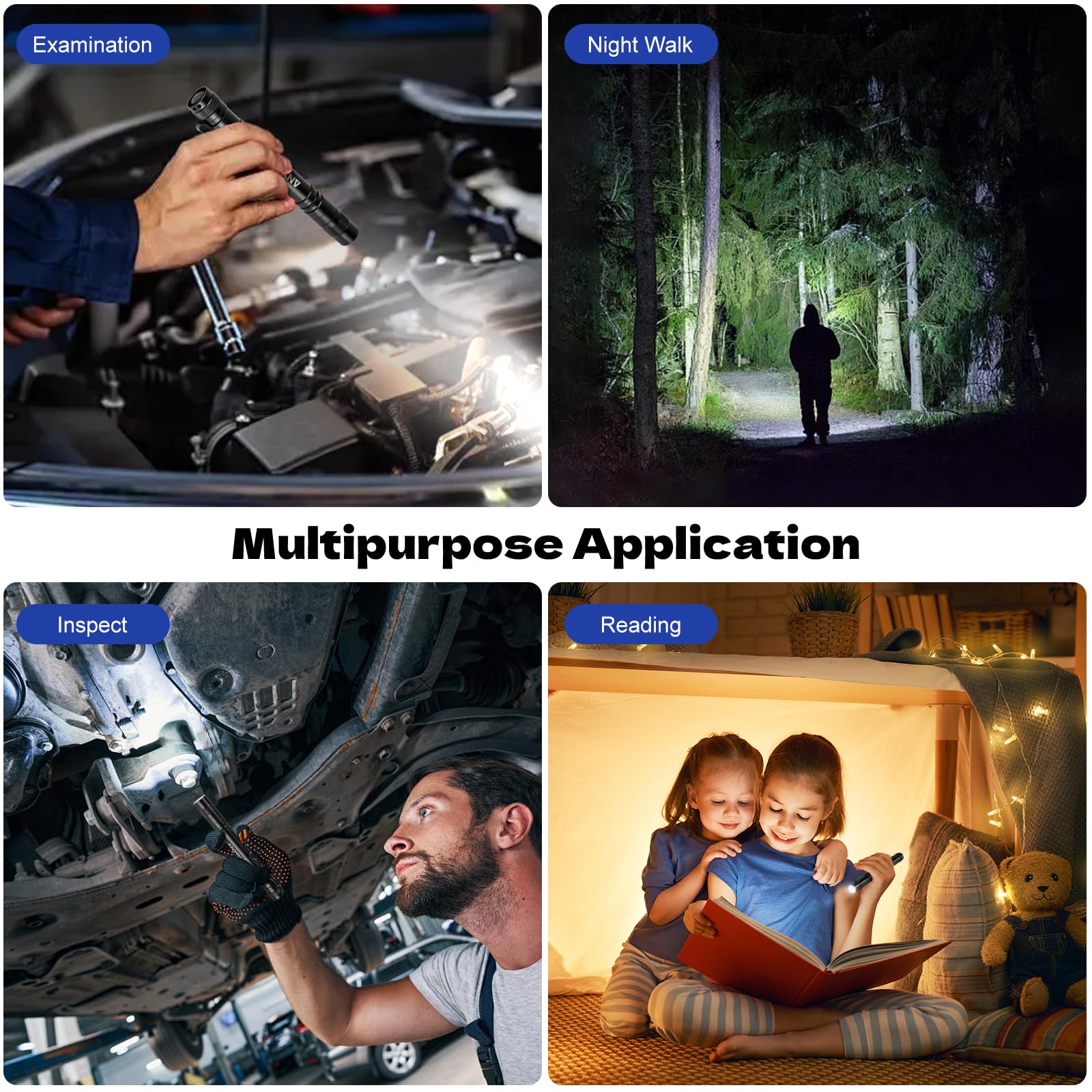 Anygo Pen Flashlights, Lightweight 150 Lumen Pocket Flashlight, Durable Aircraft-Grade Aluminum Pen Light Flashlight，Edc Flashlight & Mini Flashlight For Inspection, Work, Emergency, Batteries Include