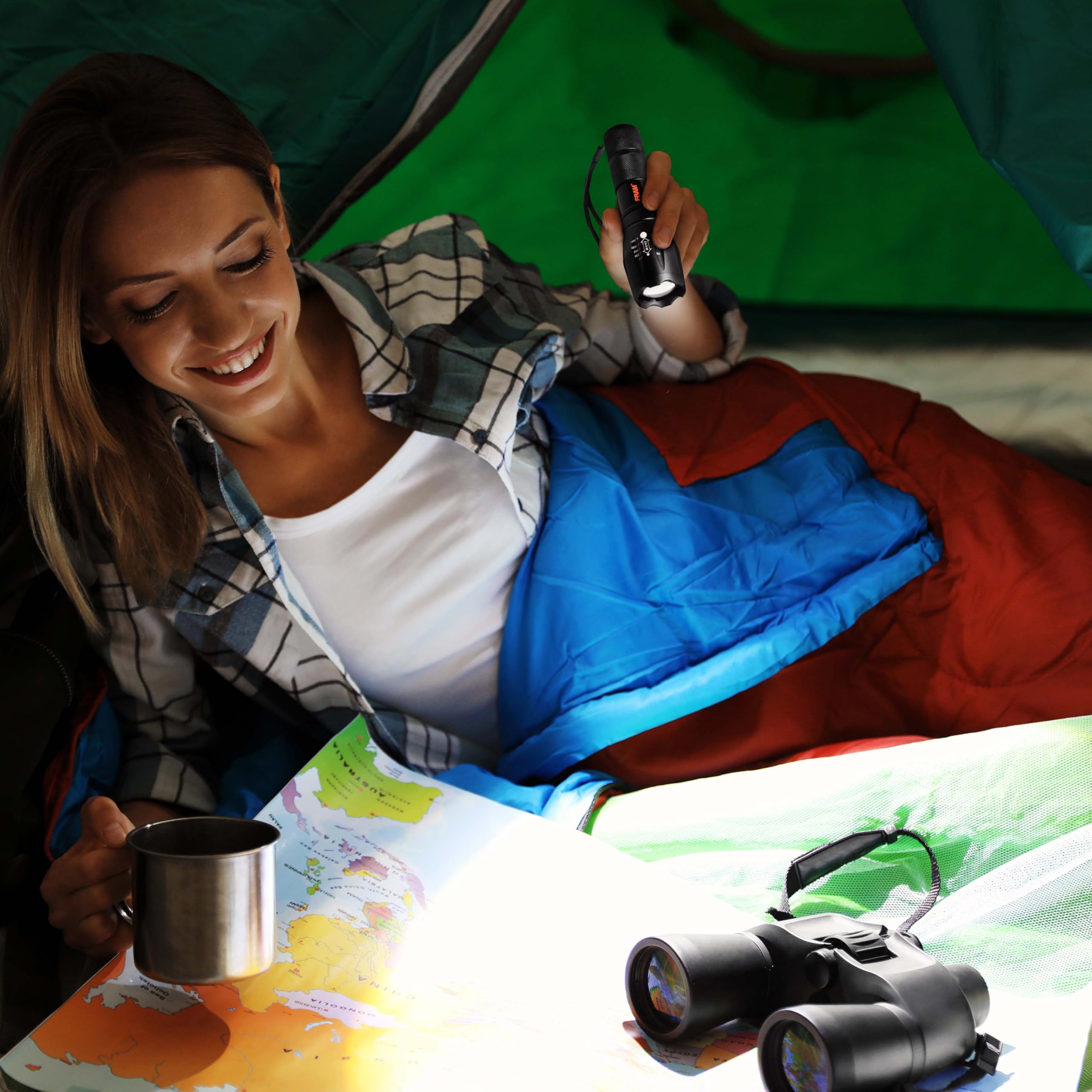 Fram Fac40006 Handheld Flashlight, Portable And Convenient, Perfect For Camping Essentials, Survival Gear, Waterproof Lamp.