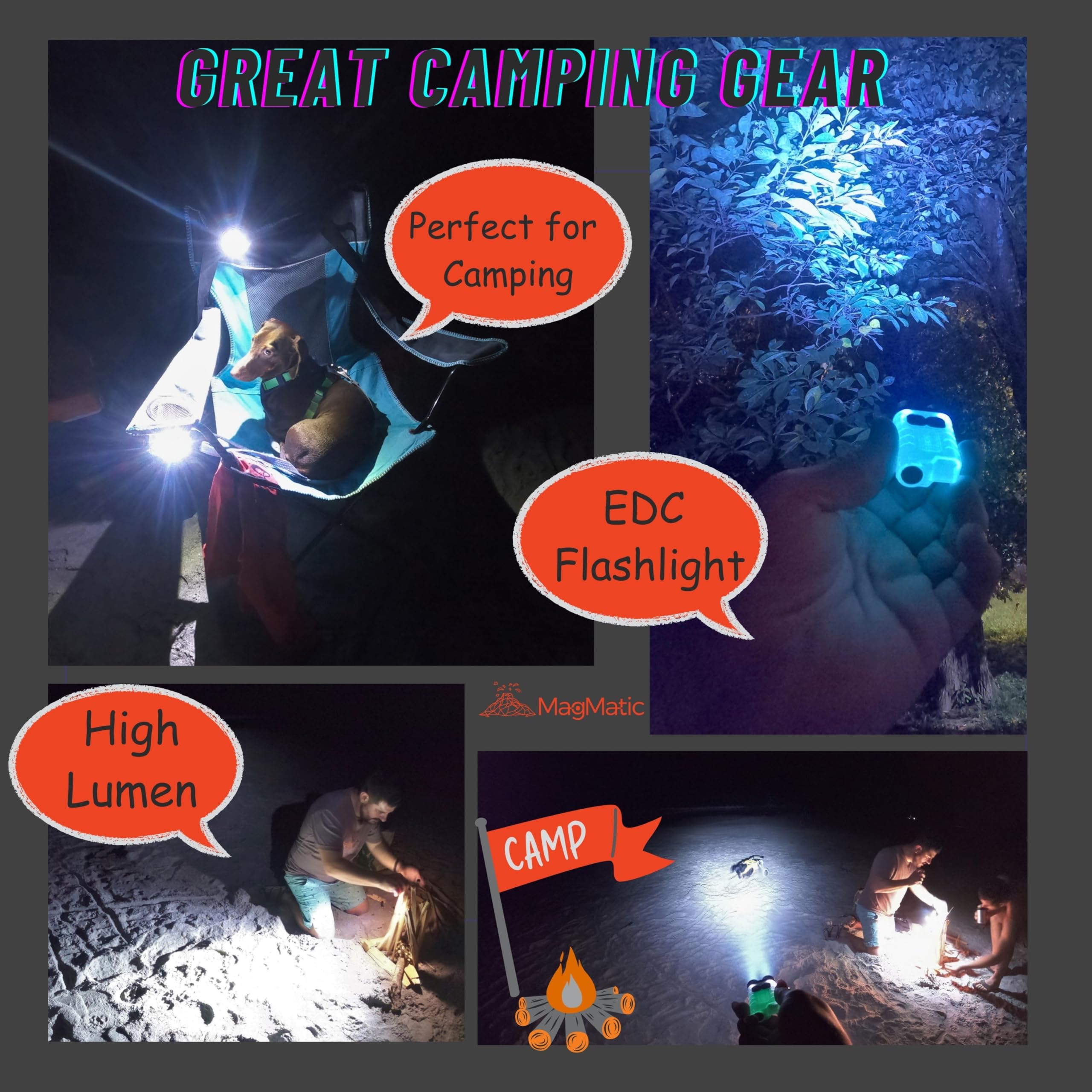 Magmatic Diamond Ore Keychain Flashlight - 900 Lumens, Rechargeable Mini Flashlight For Kids Glow In The Dark Blacklight Weatherproof Edc Gear For Camping. Convient As A Keychain Light