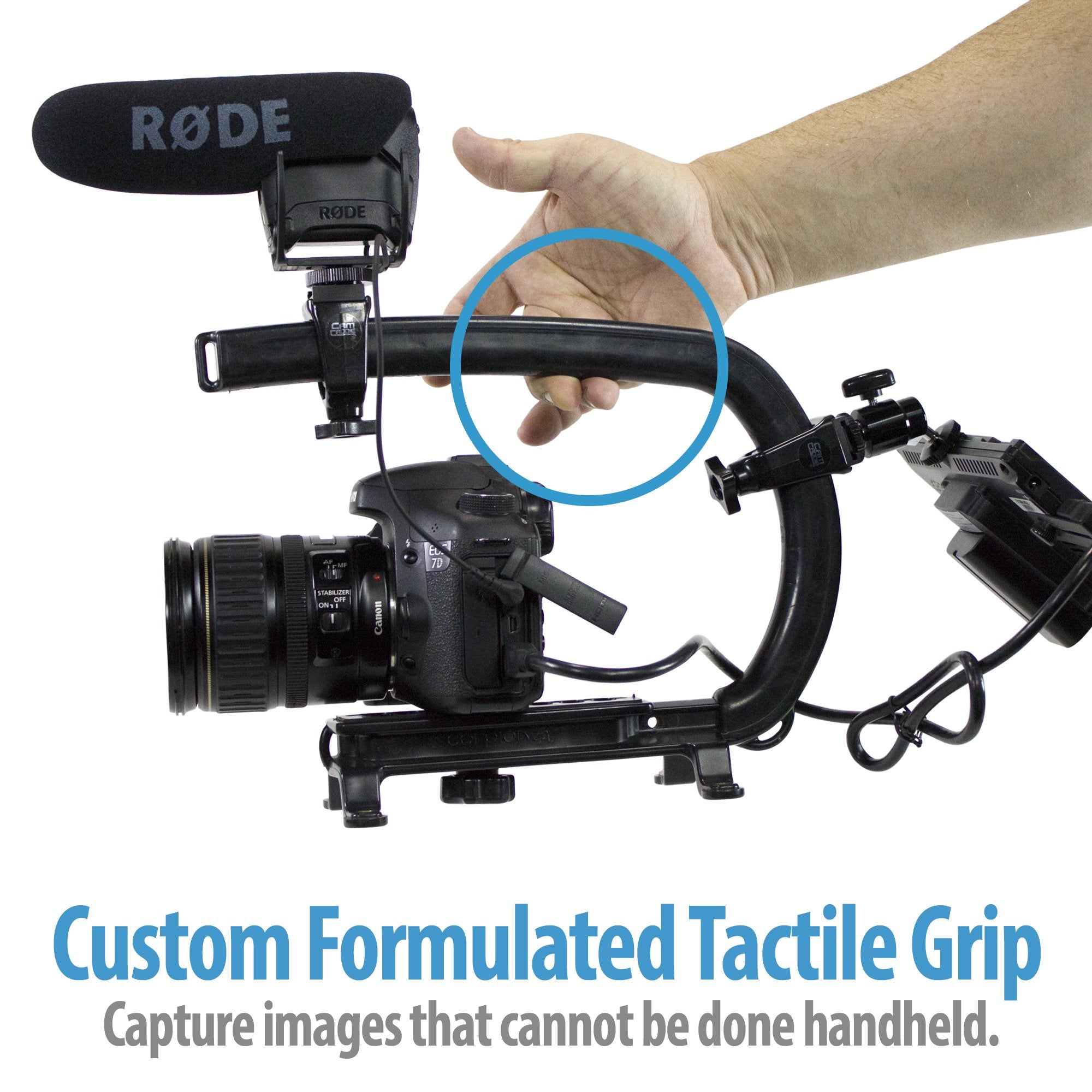 Cam Caddie Scorpion Ex Video Action Stabilizing Rig Handle Grip Handheld Stabilizer With Hot-Shoe Mount For Canon Nikon Sony Panasonic Dslr & Mirrorless Camera Camcorder (Single Cold Shoe)