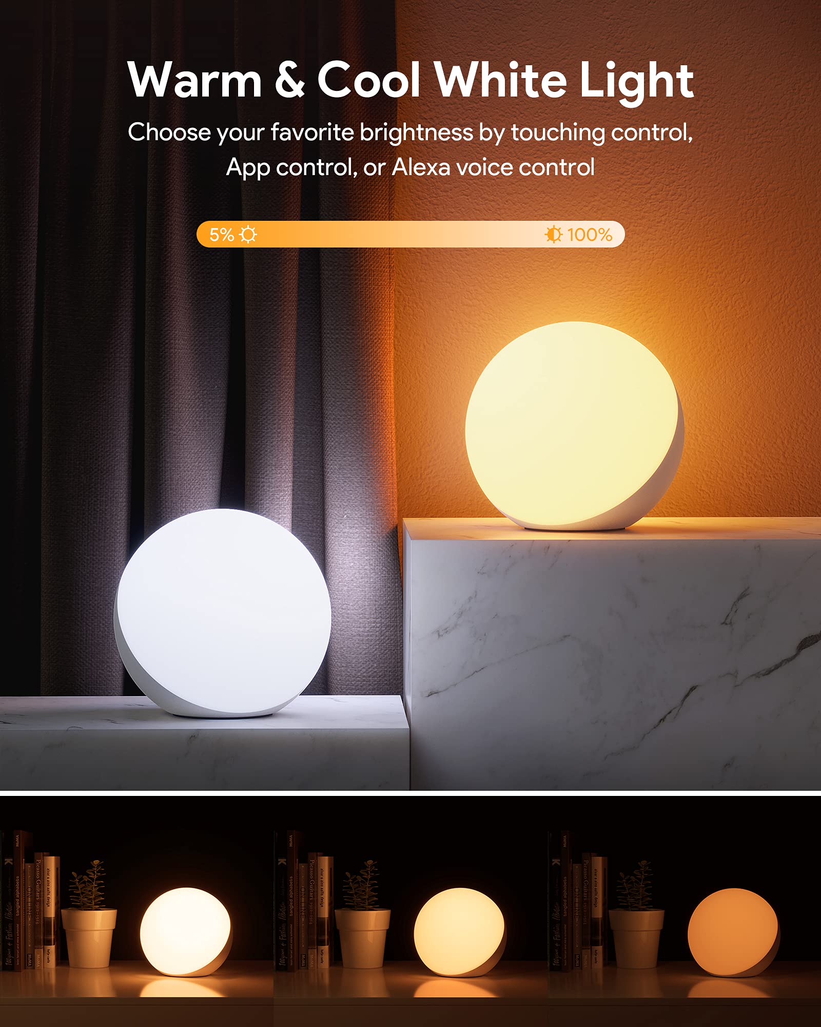 Hifree Smart Table Lamp, Dimmable Desk Lamp With App/Voice Control, Led Rgb Color Changing Touch Lamp, Night Light For Bedroom Compatible With Alexa
