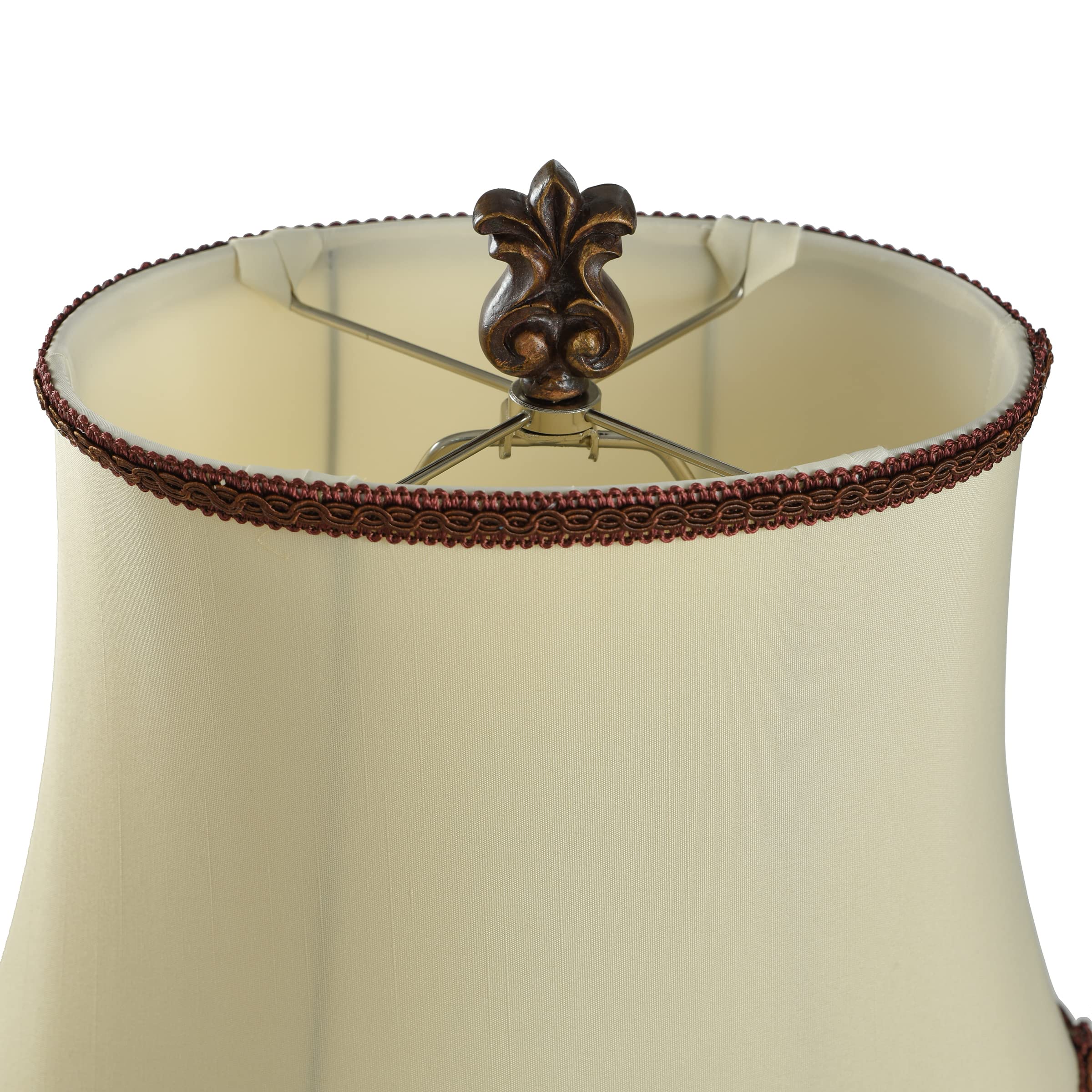Collective Design Maximus Table Lamp - Bronze Finish - Ivory Shade With Bronze Trim And Soutache