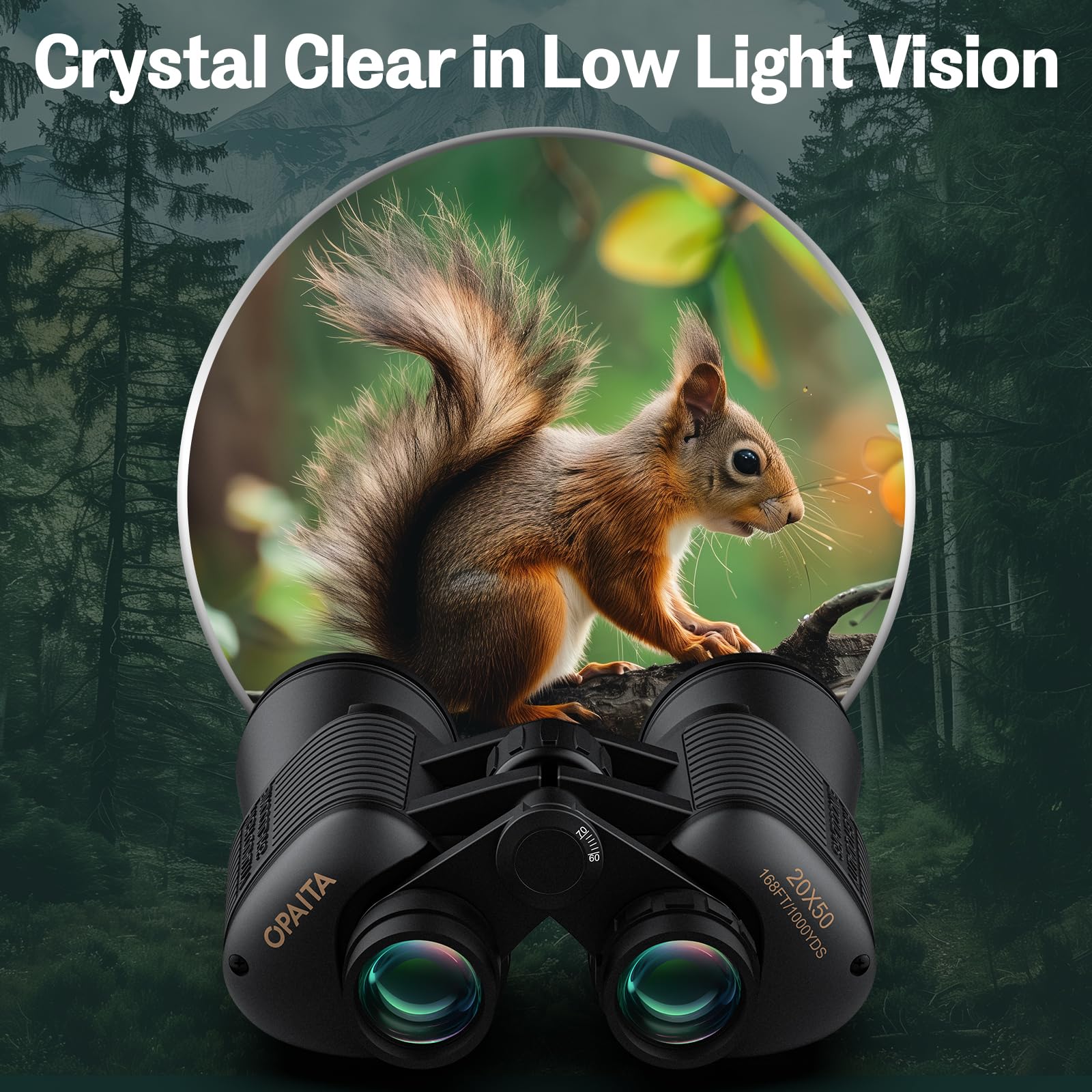 Opaita 20X52 Binoculars For Adults High Powered - Hd Binoculars Clear View With Low Light Vision - Professional Binocular For Bird Watching Cruise Hunting Stargazing Football Travel