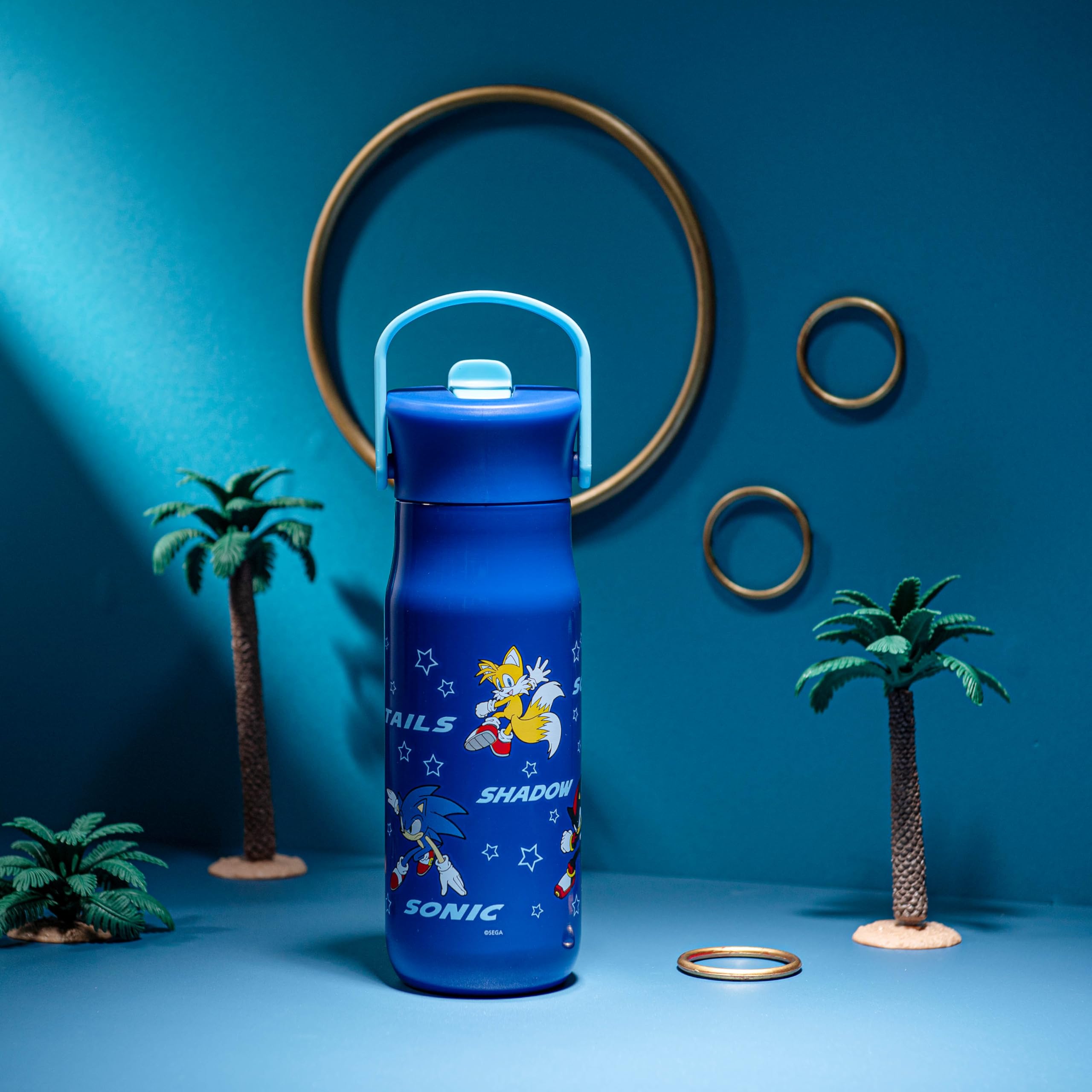 Zak Designs Harmony Sonic The Hedgehog Water Bottle For Travel Or Home, 20Oz Recycled Stainless