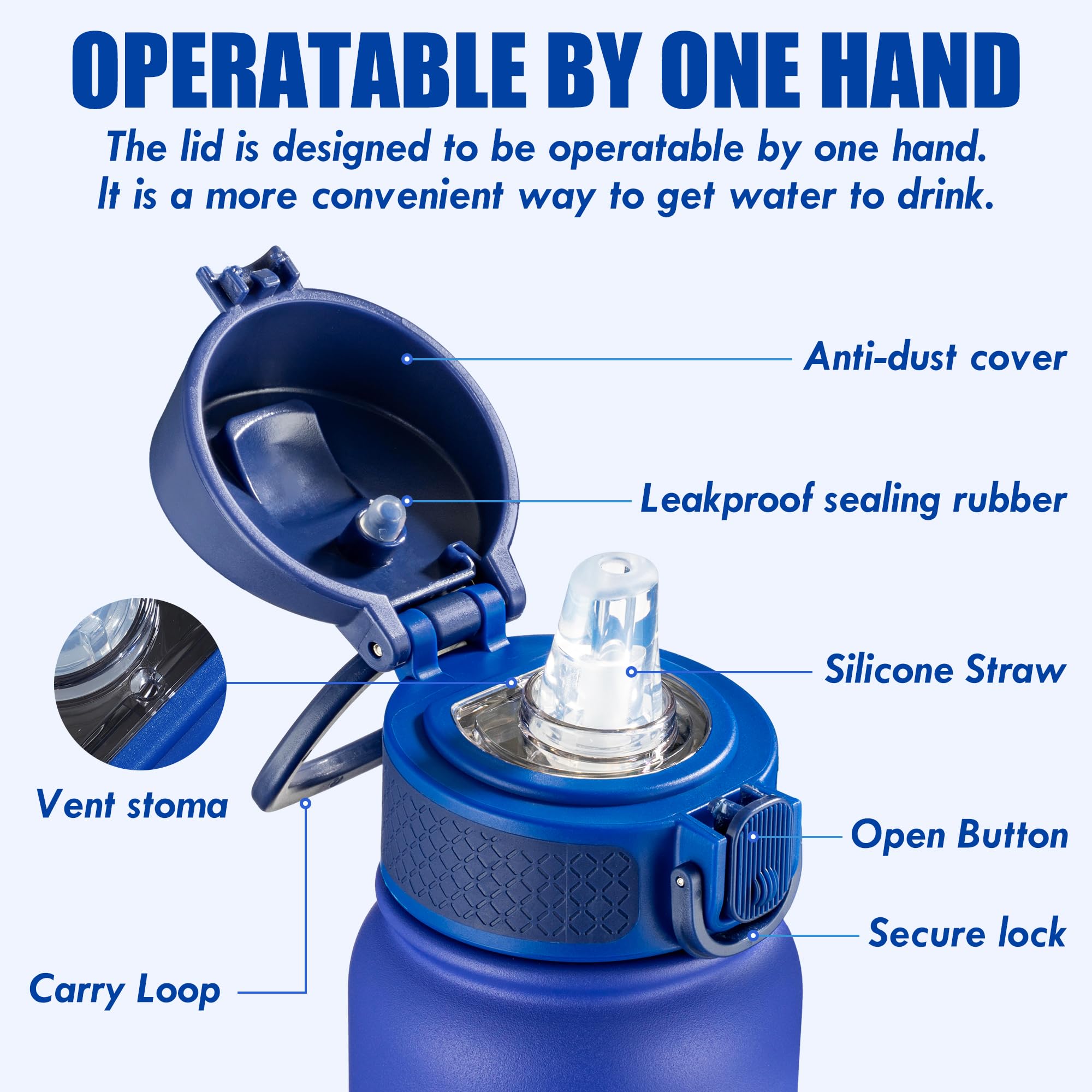 Oldley 12Oz Kids Water Bottle, Stainless Steel Insulated Water Bottle For Kids, With Straws Leak-Pr