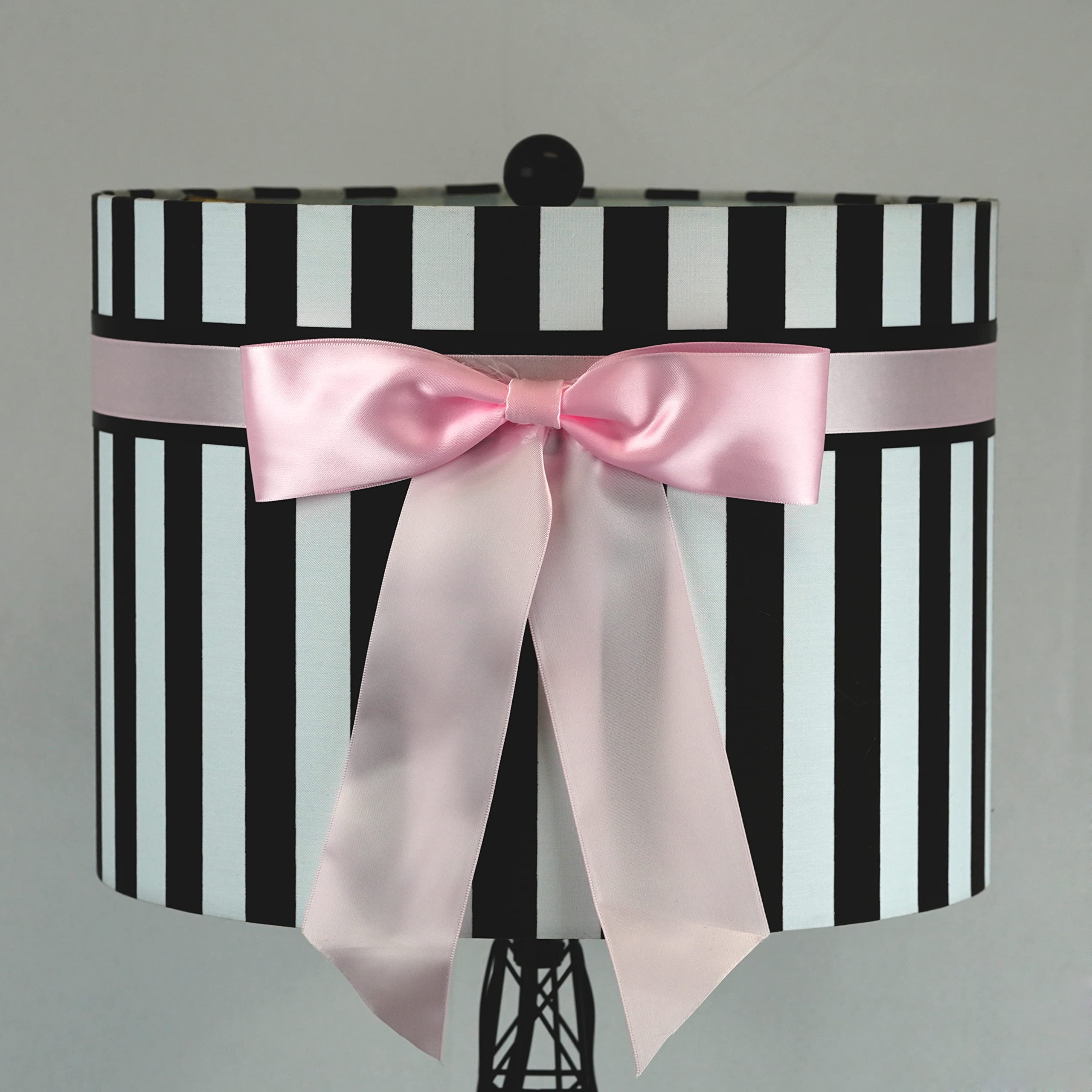 Melloway 24.5" The Eiffel Tower Base Table Lamp With Bowknot Shade, Table Lamp For Girl'S Room