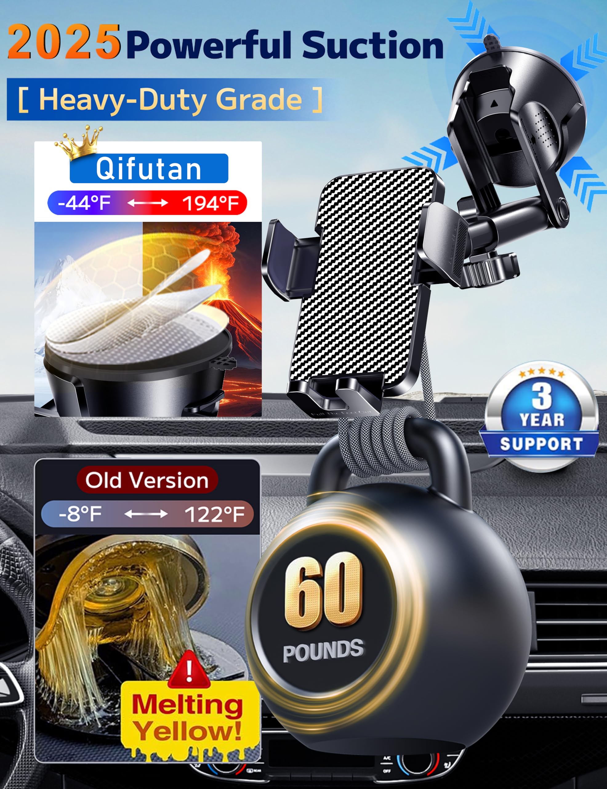 Qifutan Dash Mounted Holders Phone Holders For Your Car Phone Mount For Car Windshield Dashboard Air Vent Universal Hands  Automobile Cell Phone Holder Fit For Iphone Smartphone