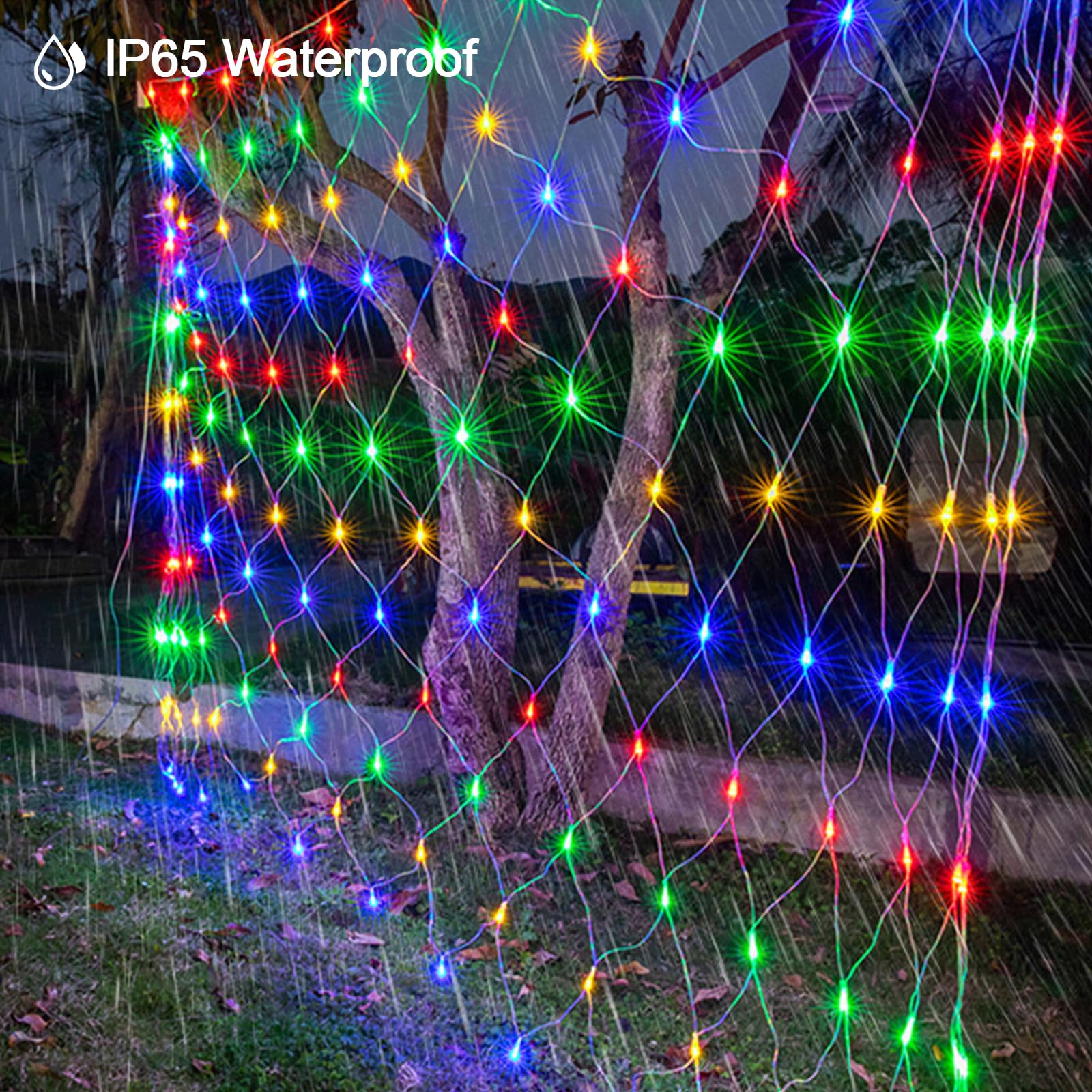 Acxilexy Outdoor Solar Light Netting, 2 M X 3 M, 198 Leds String Lights With 8 Modes, Remote Control, Waterproof String Lights Net For Christmas Bushes Fence Gardens
