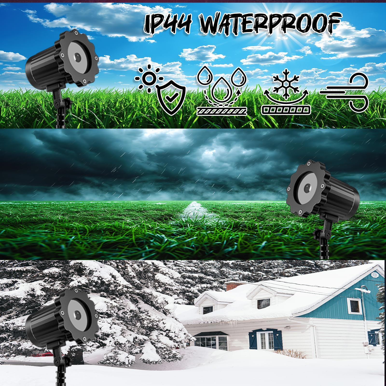Aseojoon Halloween 3D Dynamic Ghost Spider Hologram Projector Light - Waterproof Outdoor For Window, Ground, Roof, Wall, Cemetery Decor
