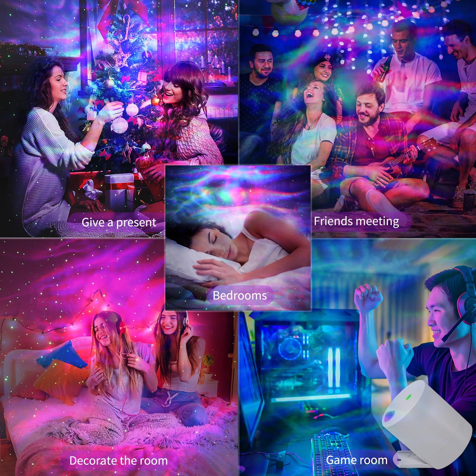 Caiyue Star Projector, Galaxy Projector For Bedroom, Night Light Projector With Timer And Remote Control, Adjustable Speed And Brightness, For Aurora Projector For Bedroom, Living Room And Home Theater