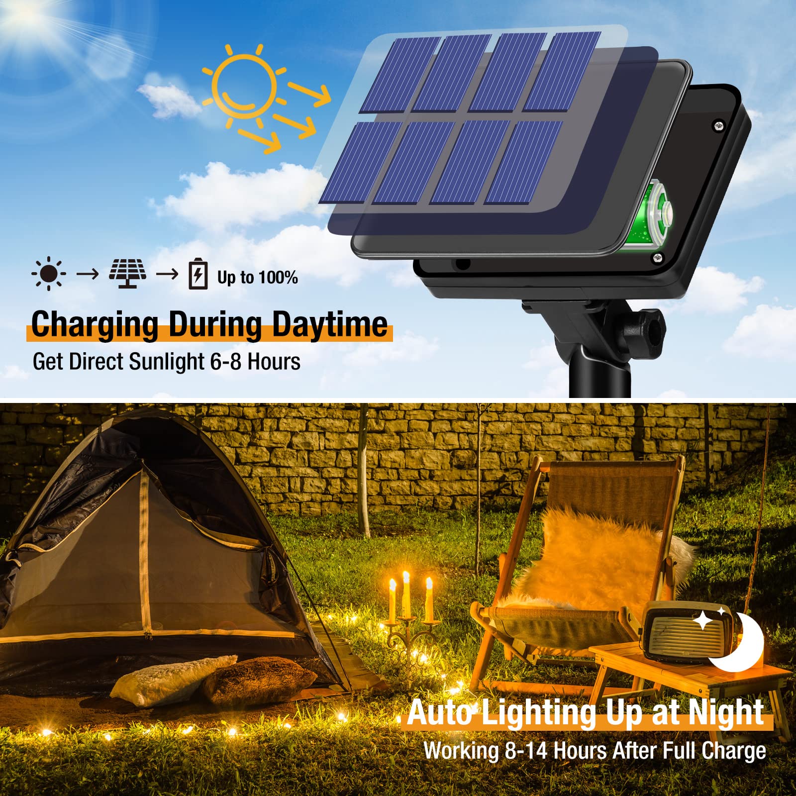 Btfarm 1 Pack Solar String Lights Outdoor, 220Led 22M Solar Fairy Lights Outside Waterproof, 8 Modes Copper Wire Twinkle For Garden Patio Tree Christmas Wedding Decor