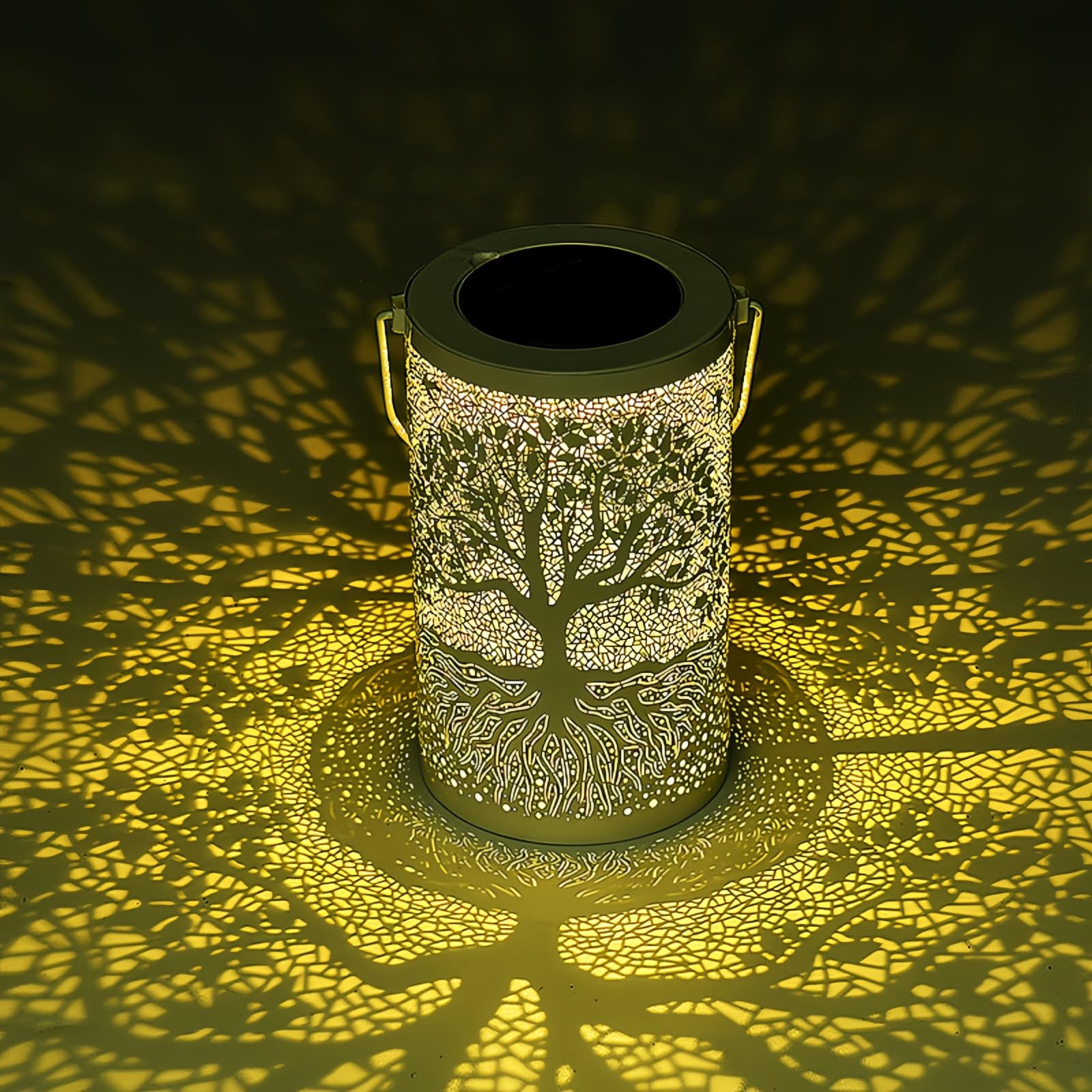 Joci Foci Holiday Decor, The Tree Of Life Solar Lantern Outdoor Waterproof, Hanging Solar Light, Weather Resistant, Metal Garden Decor Outdoor, Thanksgiving Christmas Table Decor Indoor,  For Women