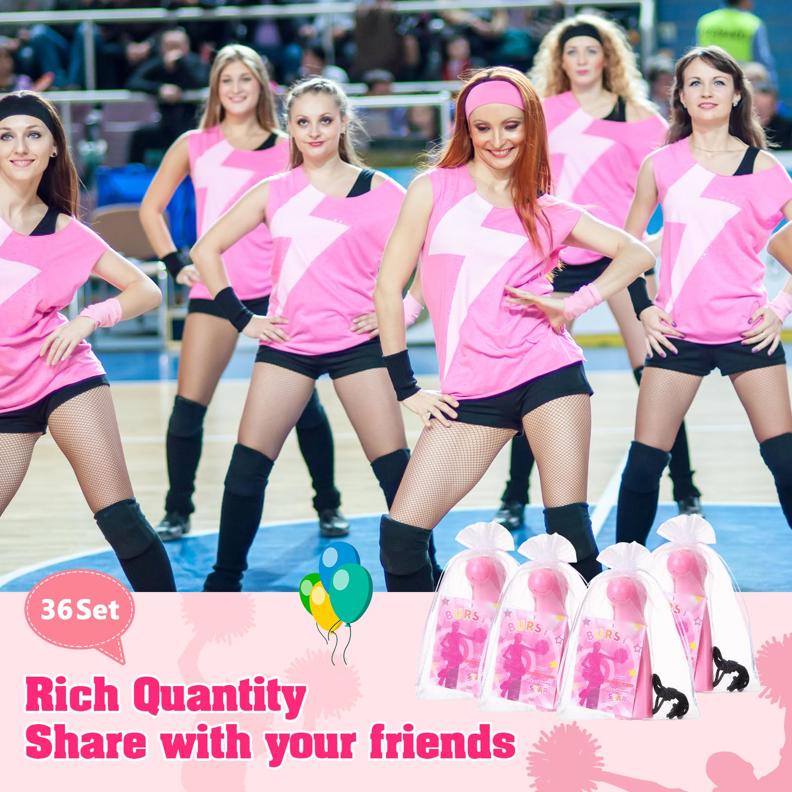 36 pack mini handheld fans, ideal for cheerleaders and cheering at sports games and events