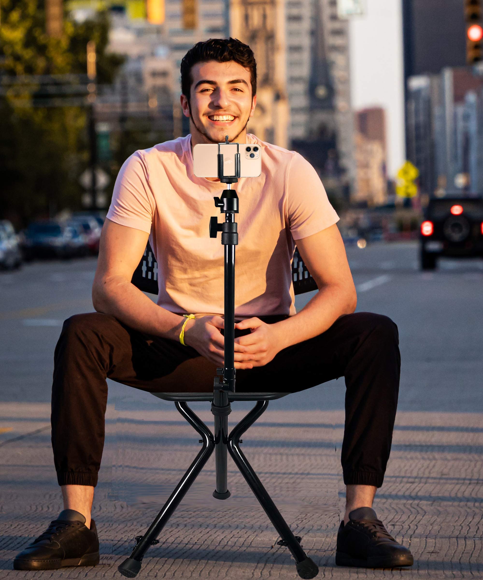 Vidpro Sp-12 Seatpod Portable Folding Camera Mount With Integrated Chair. Perfect For Nature Photography Bird Watching And Sporting Events. Compatible With Cameras Dslrs Spotting And Telescopes