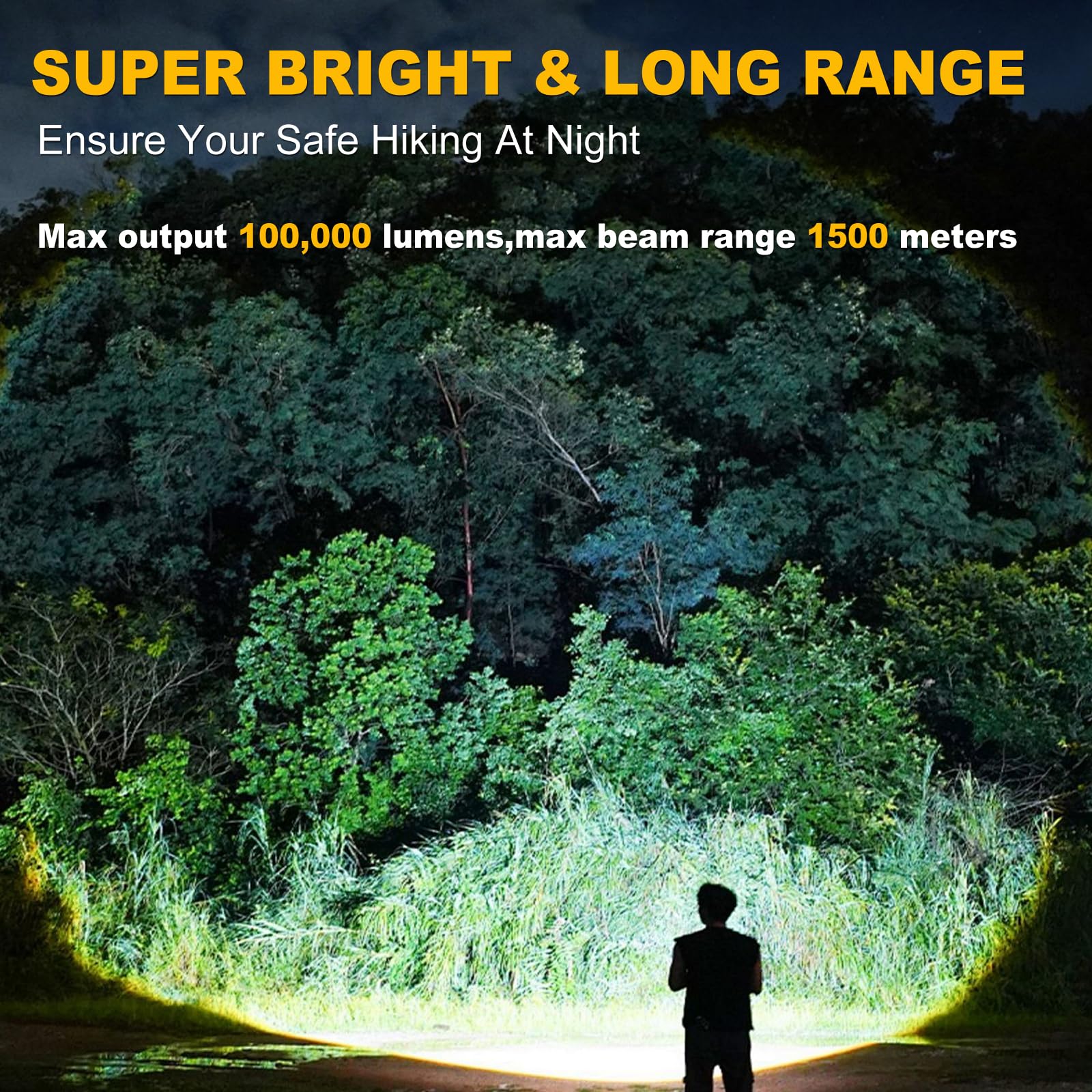 Skywolfeye Led Flashlight Super Bright Flashlights Rechargeable High Lumens Torch 5 Modes Zoomable Waterproof For Camping Kids Adults Outdoor Hiking Emergency (L377-1Pack)