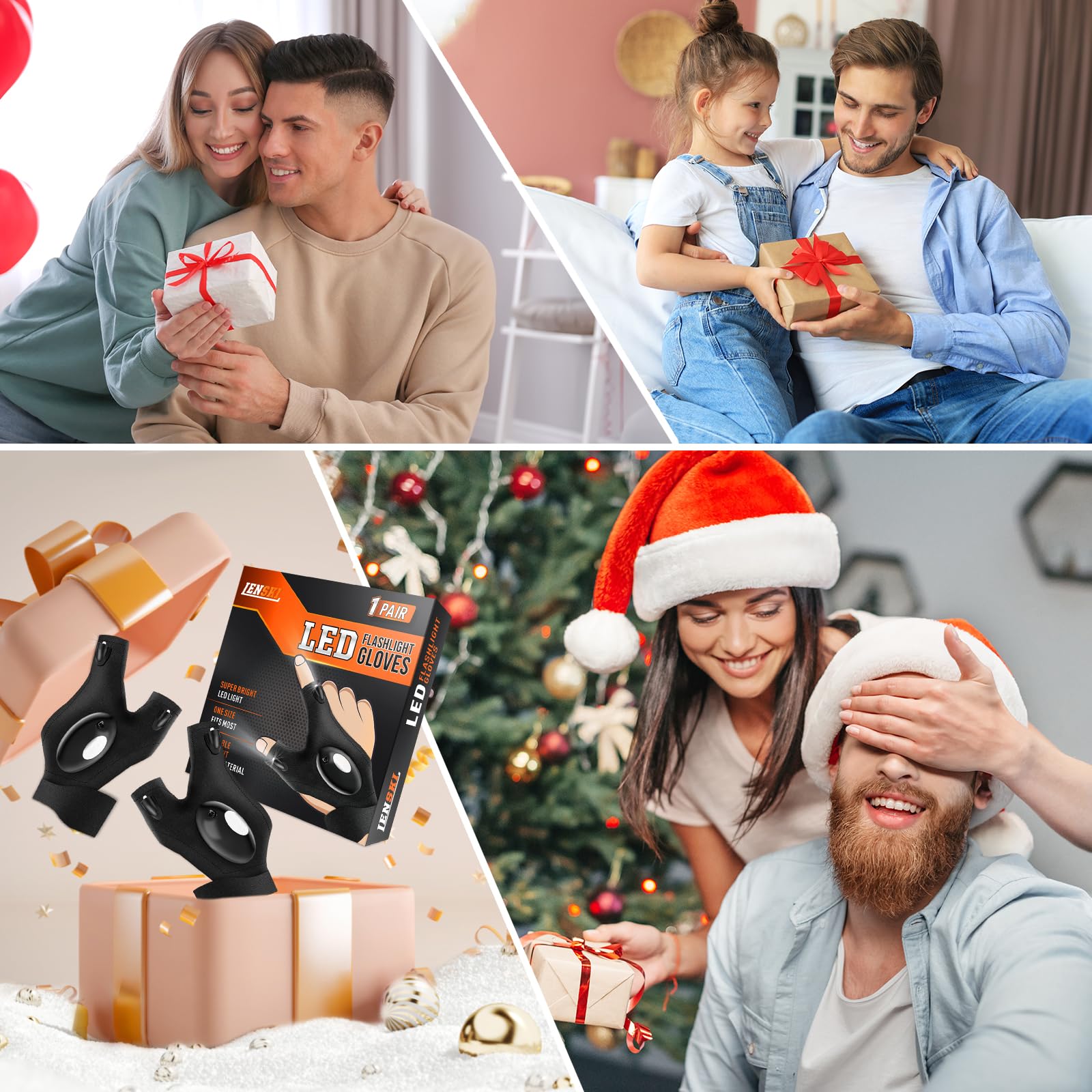 Lenski Father'S Day , Flashlight Gloves Dad  For Fathers Day,  For Dad Who Wants Nothing, Birthday  For Men Him Husband Father, Cool Gadgets For Men