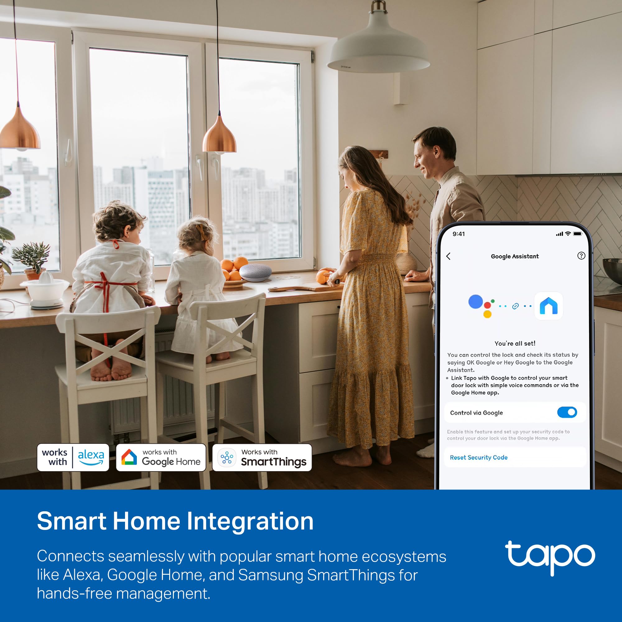 Tapo Tp-Link Smart Door Lock, Deadbolt  Keyless Entry, Fingerprint Recognition, Touchscreen Keypad & In-App Monitoring With Scheduled Access  1-Year Rechargeable Battery  Bhma Grade 2  Dl110