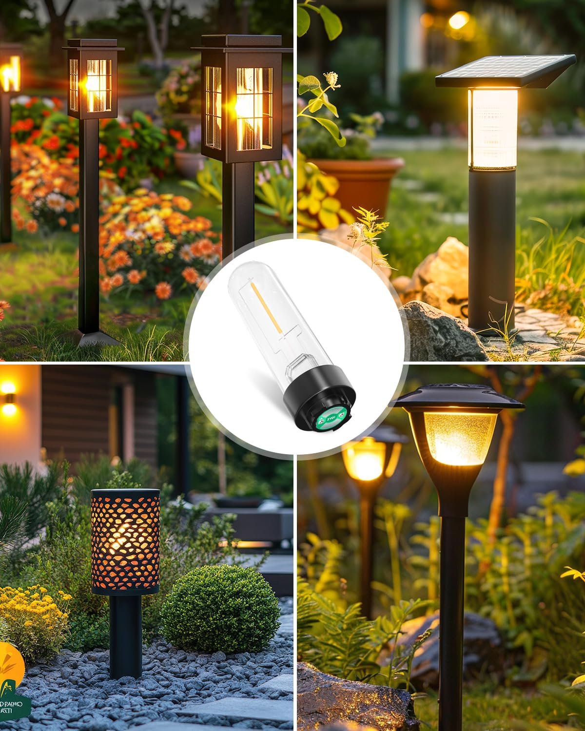 Trustwheel Solar Garden Light Replacement Bulbs, Outdoor Solar Light Replacement Bulbs Warm White 3000K Solar Fence Light Replacement Bulbs 0.5W Dc 3V For Garden Yard Patio Landscaping, 4-Pack