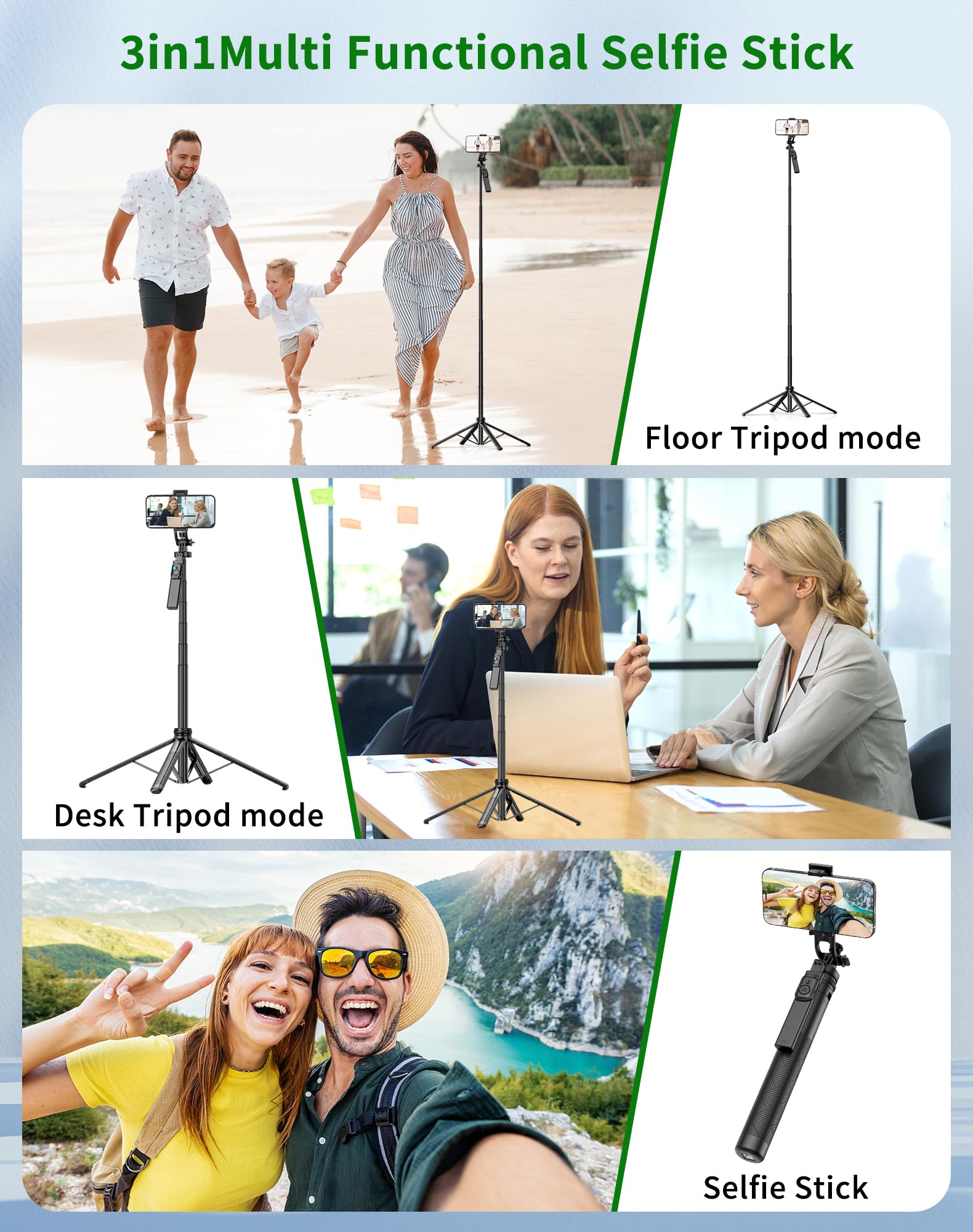 Povodo 71" Cell Phone Tripod & Selfie Stick, For Iphone Tripo D Stand, Travel Tripod With Remote, Phone Selfie Stick For Iphone 11/14/ 15/16 Compatible With All Phones,For Gopro And Cameras