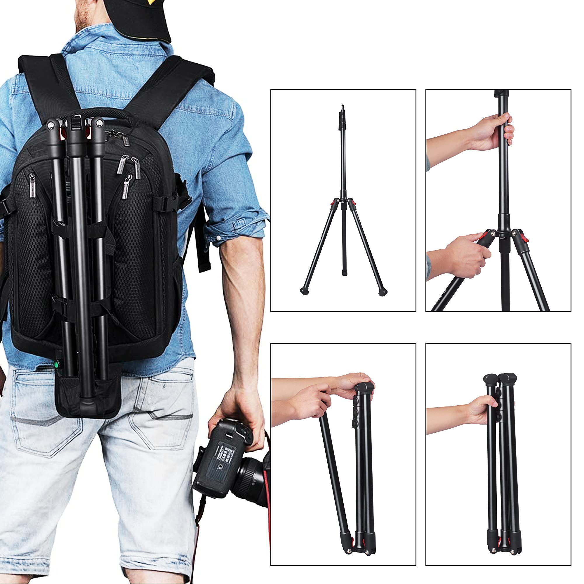Ruittos Light Stand, 78” Aluminum Heavy Duty Photography Tripod Stand Floor Stand For Relfectors, Softboxes, Lights, Umbrellas, Backgrounds