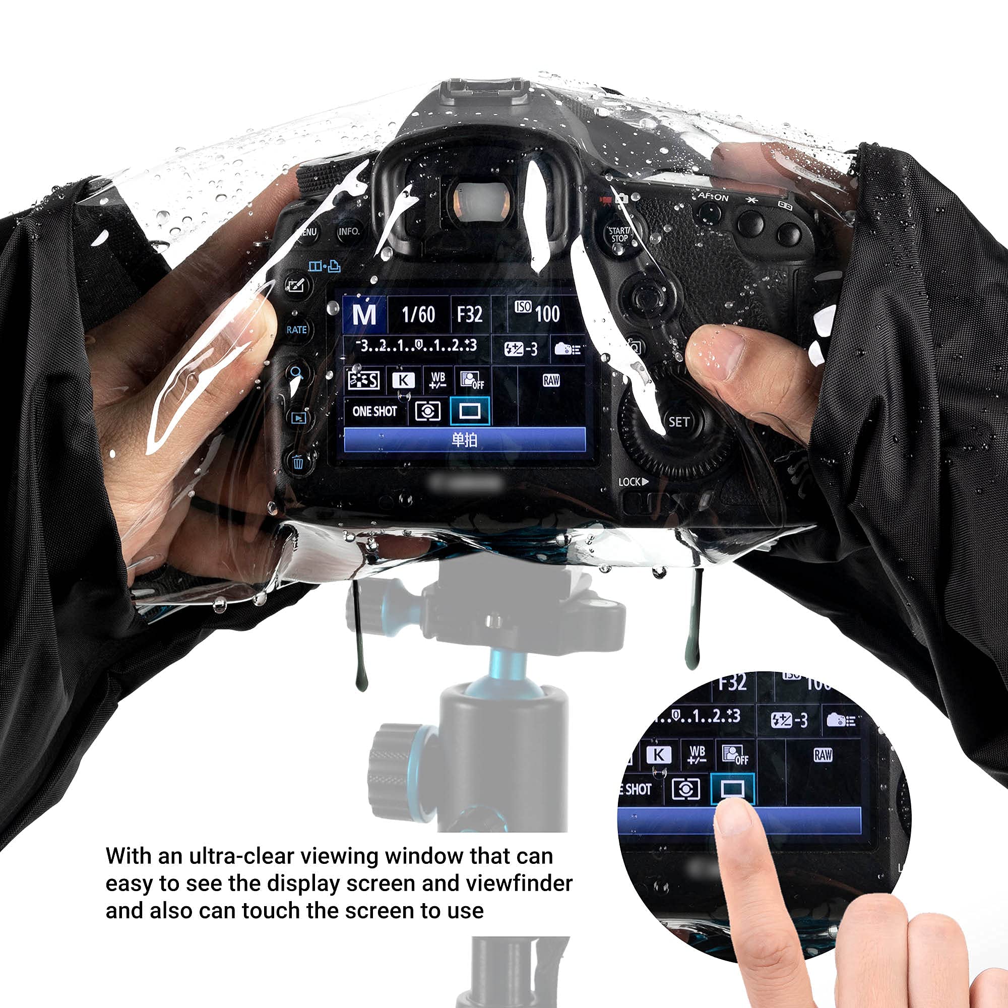 Kiorafoto Camera Tripod With Remote Control And Rain Cover: Replaces Sony Vct-Vpr1, Black Aluminum, Compatible With Sony Cameras/Camcorders