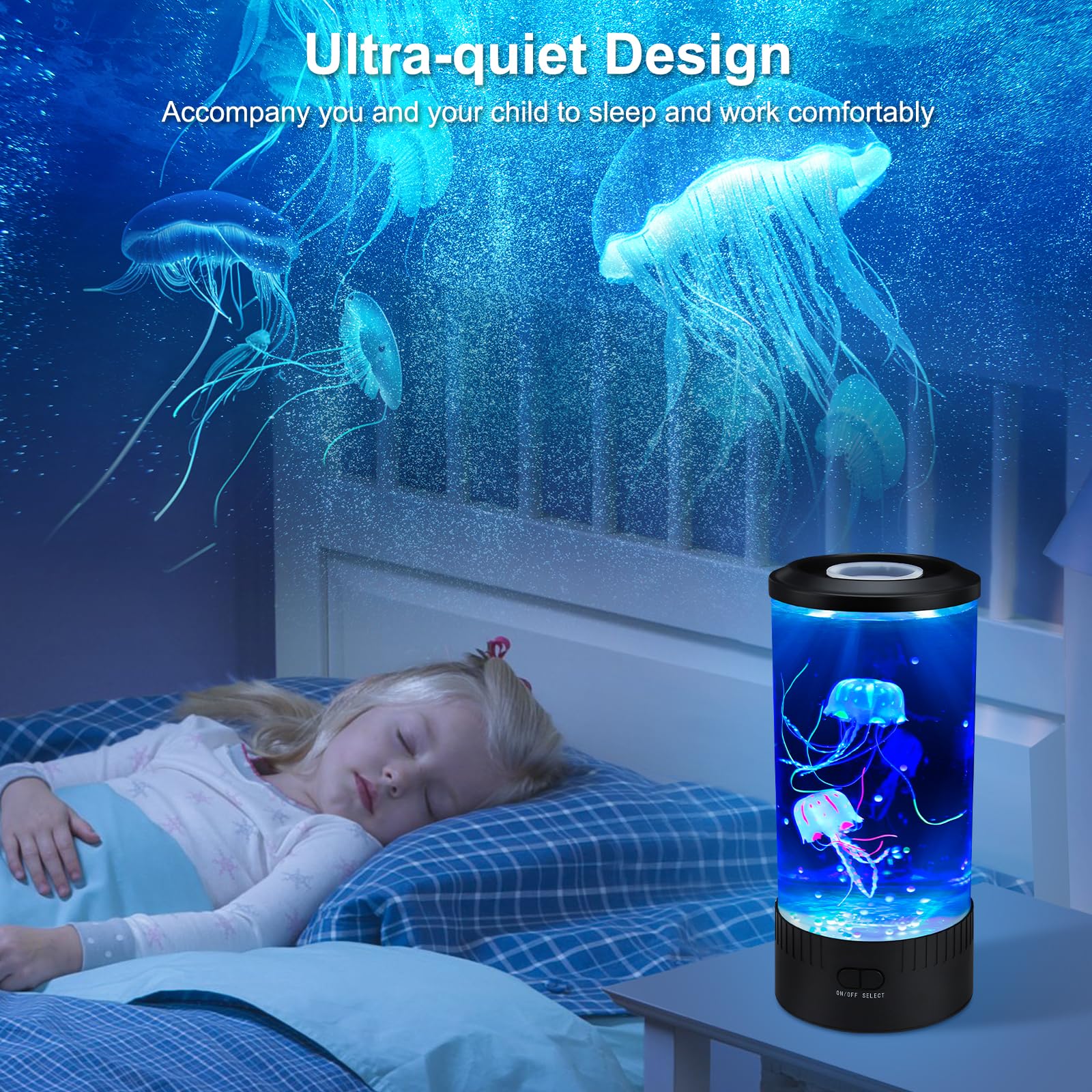 Relity Jellyfish Tank Table Lamp Remote Control With Color Changing Light For Kids Men Women Home Deco For Room Mood Light For Relax