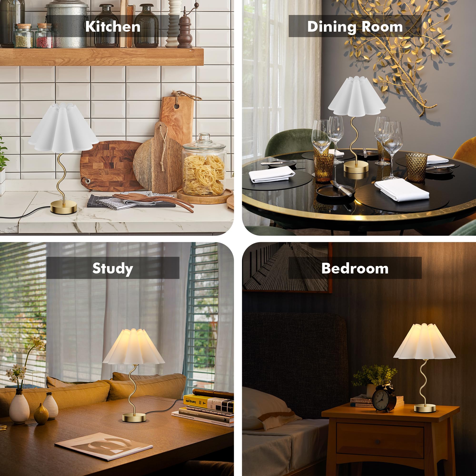 Dolymoly Small Table Lamp Pleated Table Lamp 3 Way Dimmable Touch Lamps For Night Stands With Usb C+A Ports Bedside Nightstand Lamp Morden Desk Lamp For Bedroom Home Kitchen Living Room Kids Room Nursery