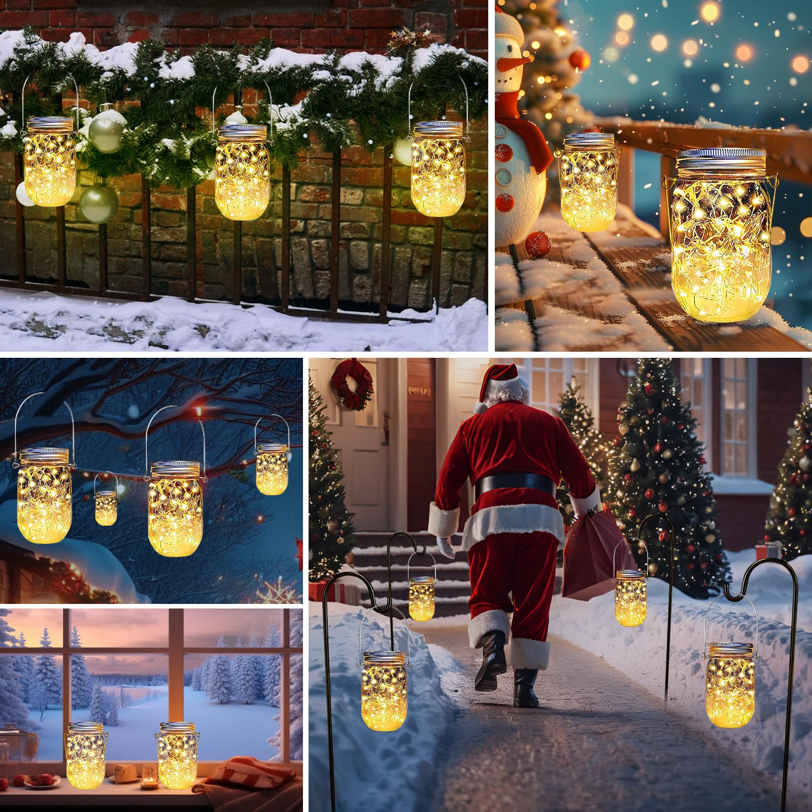 Ostritec Solar Mason Jar Lights Lids, 12 Pack 30 Led Fairy Lights(Jars Not Included), Outdoor Hanging Mason Jar Solar Lights, Fairy In A Jar Firefly Lights For Patio Garden Table Decor