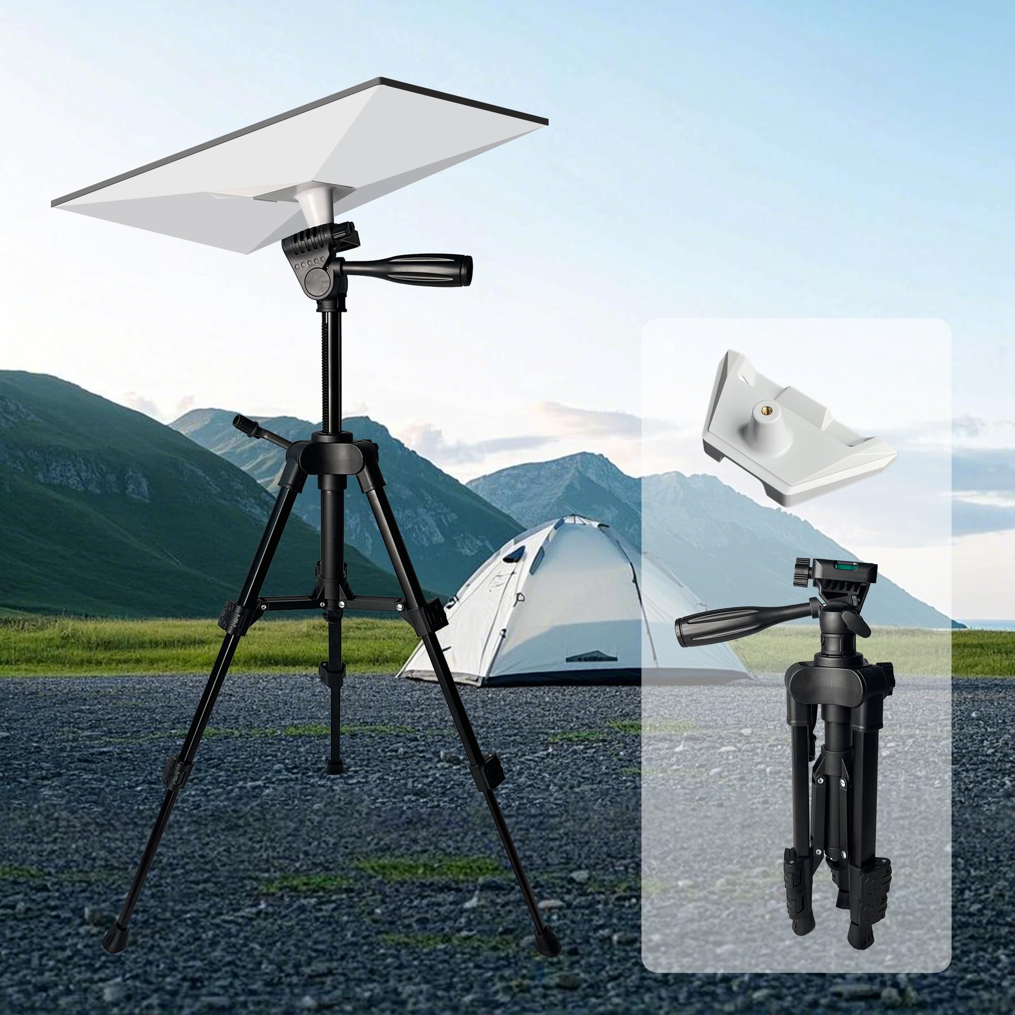 Khfgds Starlink Mini Tripod Mount With Adapter, 3-Level Adjustable Height, 360° Tilt, Compatible With Starlink Mini Stand Mounting Kit