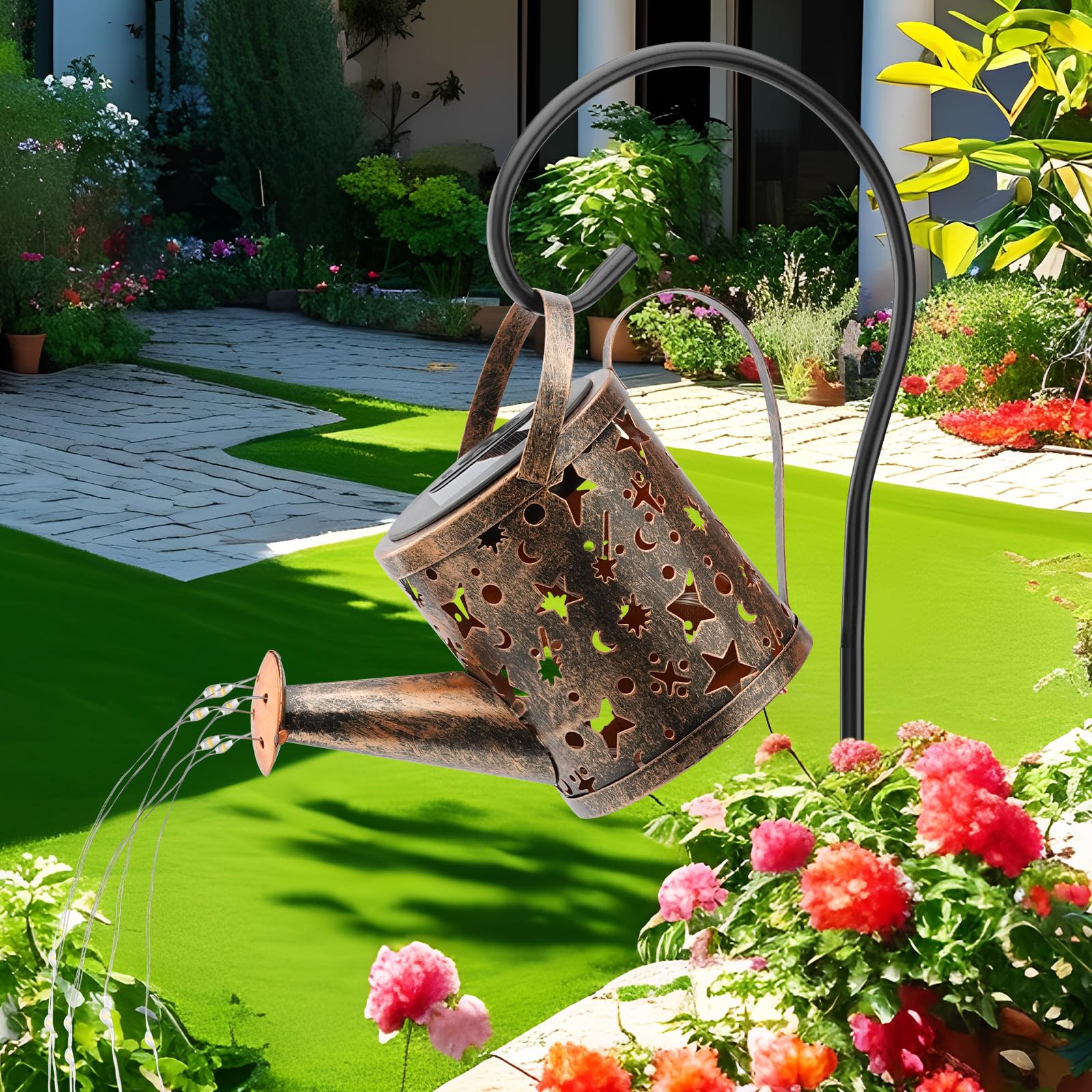 Hhuwrul Solar Watering Can With Lighting, Waterproof Solar Lights Outdoor Garden Decoration For Patio Lawn Sidewalk Paths