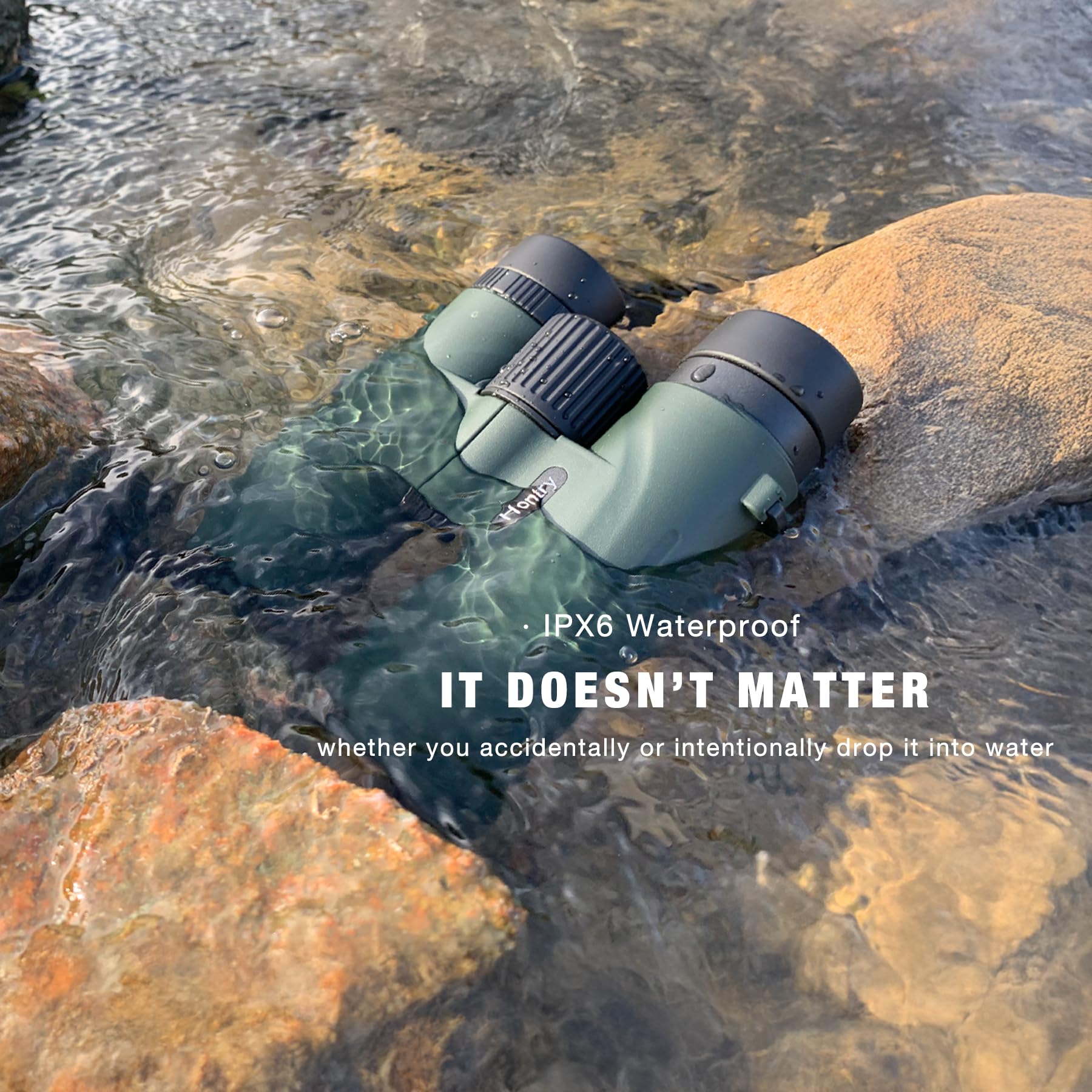 Hontry 8X42 Roof Binoculars, Ipx6 Nitrogen-Filled Waterproof Binoculars For Hunting, Bird Watching, Cruise Ship, Travel And Safari