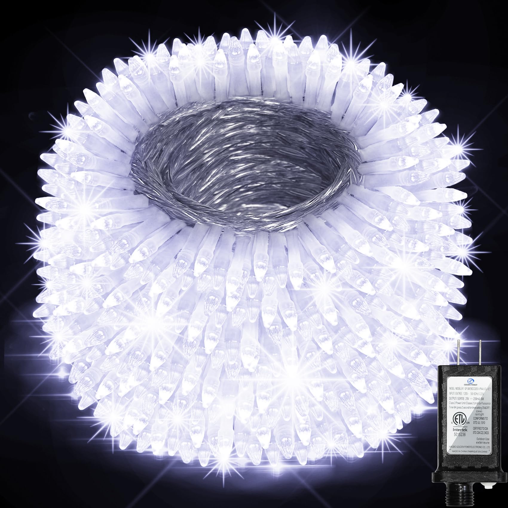 Yhbjkcz 492Ft Outdoor Christmas Lights, 1300 Led Super Long String Lights 8 Lighting Modes & Timer Memory, Outsite Waterproof Light Strings For Xmas Tree Garden Wedding Party Holiday Decorations Cool White