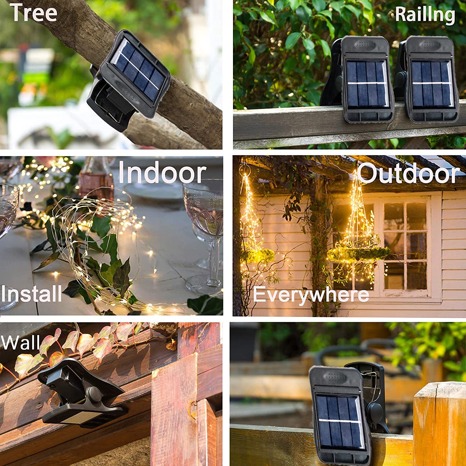 Angmln Yiting 10 Strands 200 Leds Solar Powered Twinkle Firefly Bunch Lights Waterproof (No Watering Can) 8 Modes Fairy Starry String Lights Decorative Vine Solar Lights For Outdoor Garden Christmas Tree