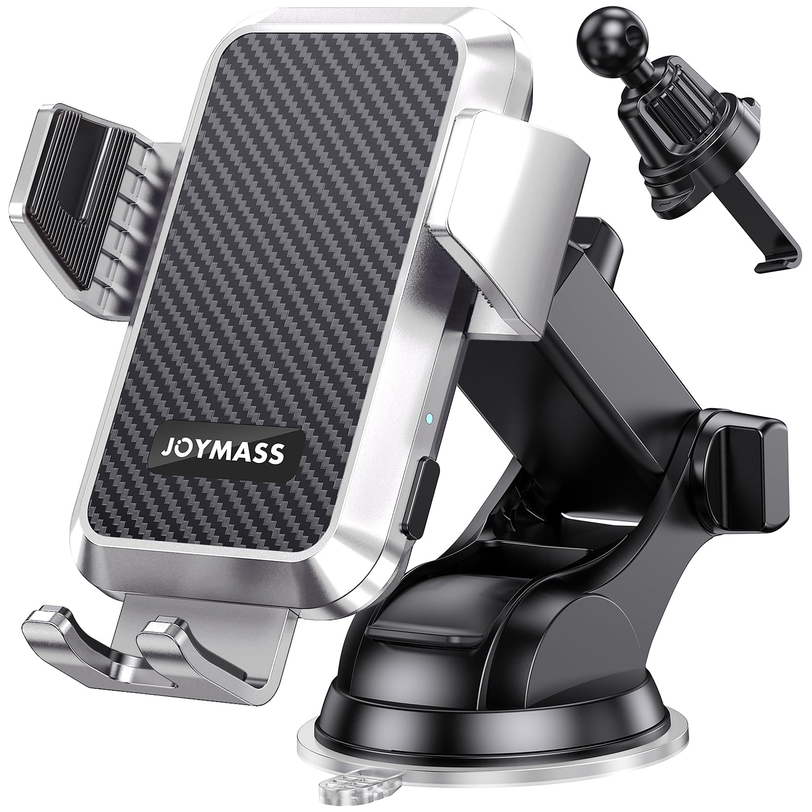 Joymass Wireless Car Charger, Phone Holders For Your Car, 15W Auto Clamping Phone Mount Car Accessories For Iphone 16 15 14 13 12 Mini Pro Max, Samsung Galaxy S24 Ultra S23 S22+ Note 20, Etc - Silver