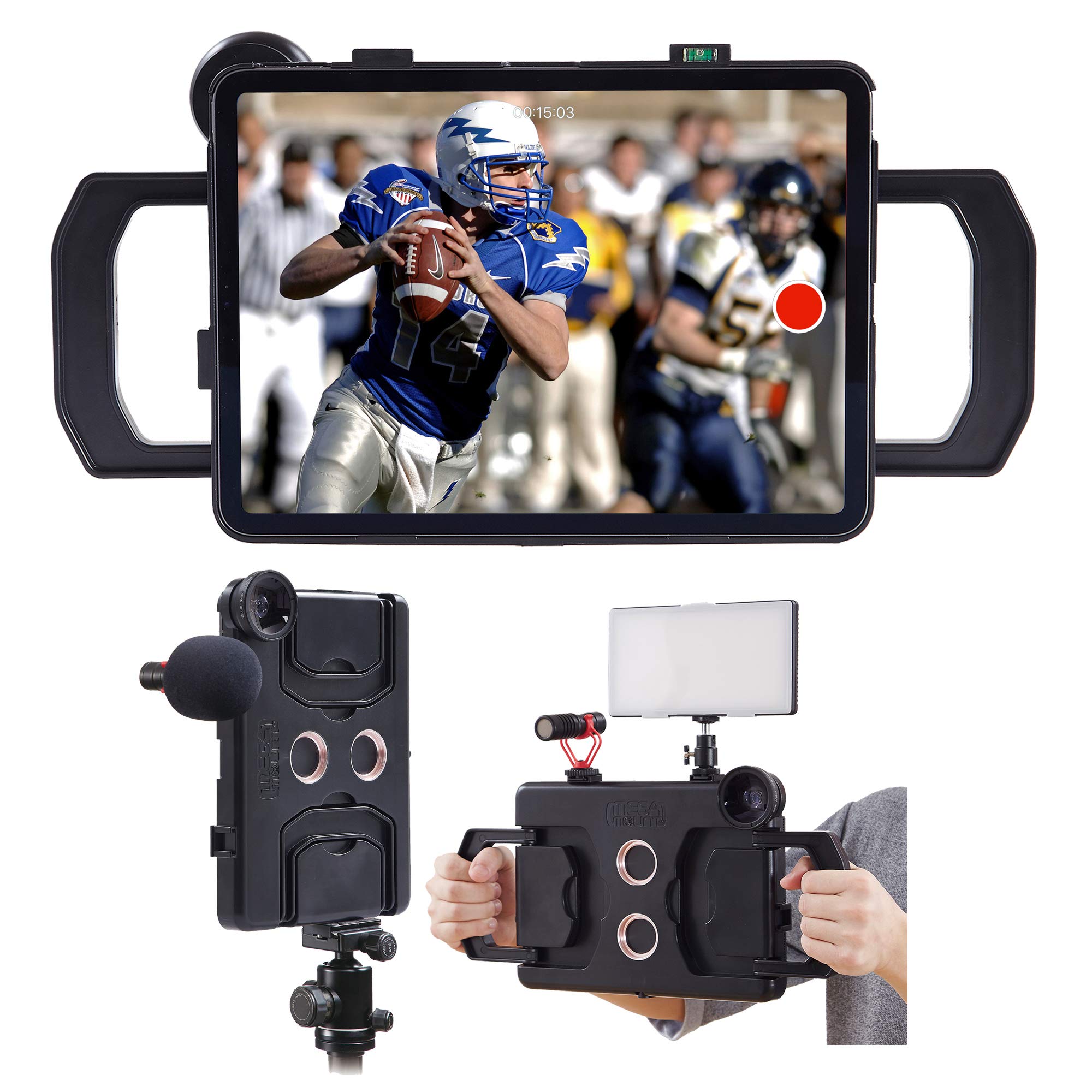 Velikon Megamount Multimedia Rig Case，Video Stabilizer For Apple Ipad Pro 11 Inch [2018 1St Gen Model Only] Easily Attach Lenses, Lights, Microphones. Great For Video Recording. Mounts On Tripods And Monopods