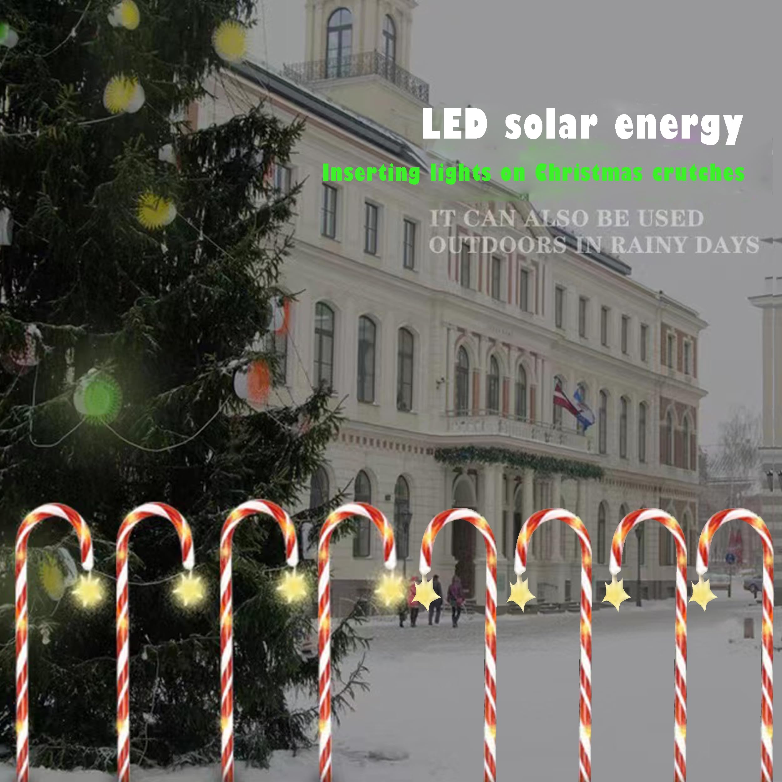 Koboin Christmas Decorations 8 Pack 19" Walk Way Candy Canes - Christmas Lights Candy Cane Pathwayxmas Solar Candycandy Cane Christmas Lights Outdoor ，Outdoor Christmas Lights Yard