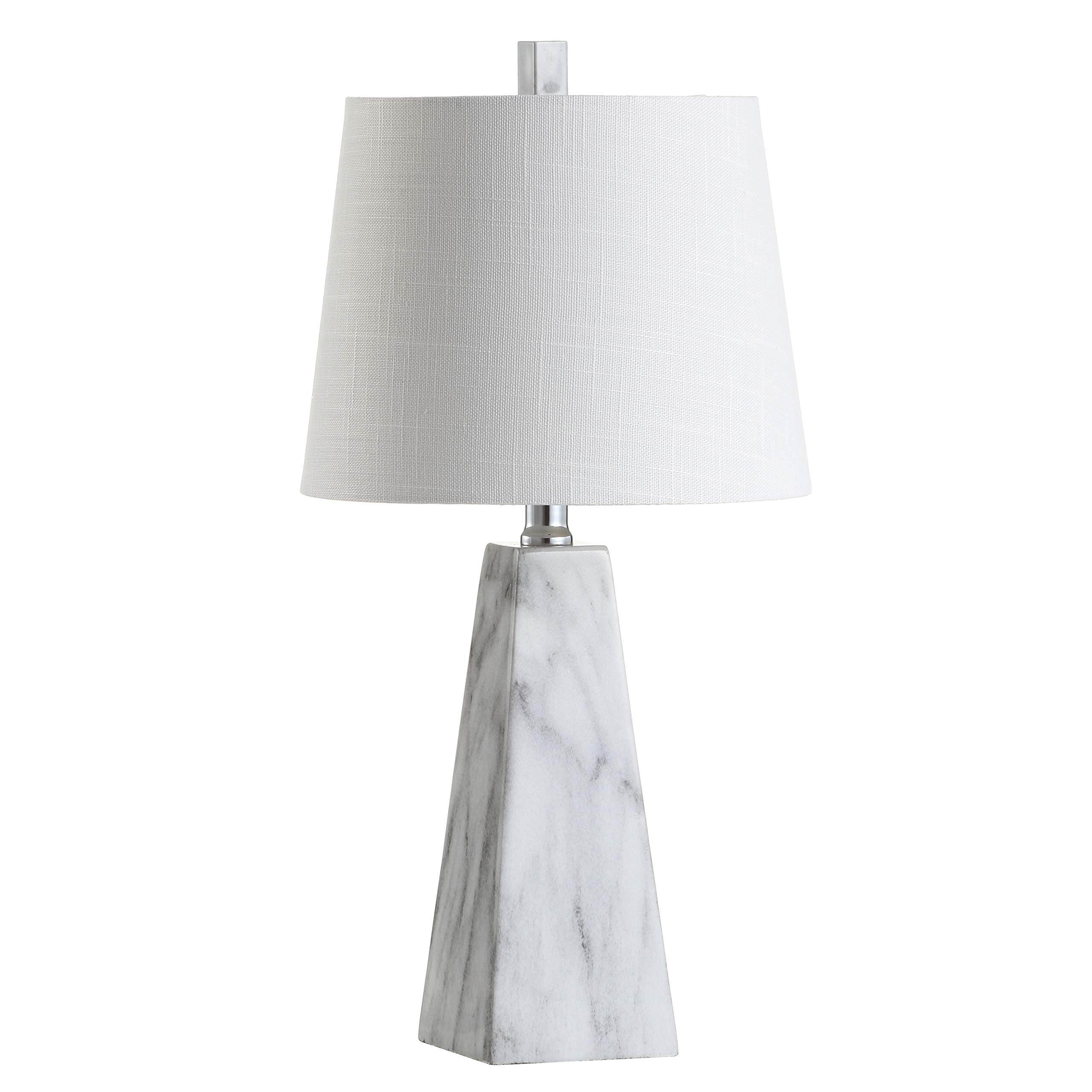 Jonathan Y Jyl1037A Owen 20.5" Resin Led Table Lamp, Contemporary, Modern, Elegant, Office, Living Room, Family Room, Dining Room, Bedroom, Hallway, Foyer, White Marble Finish