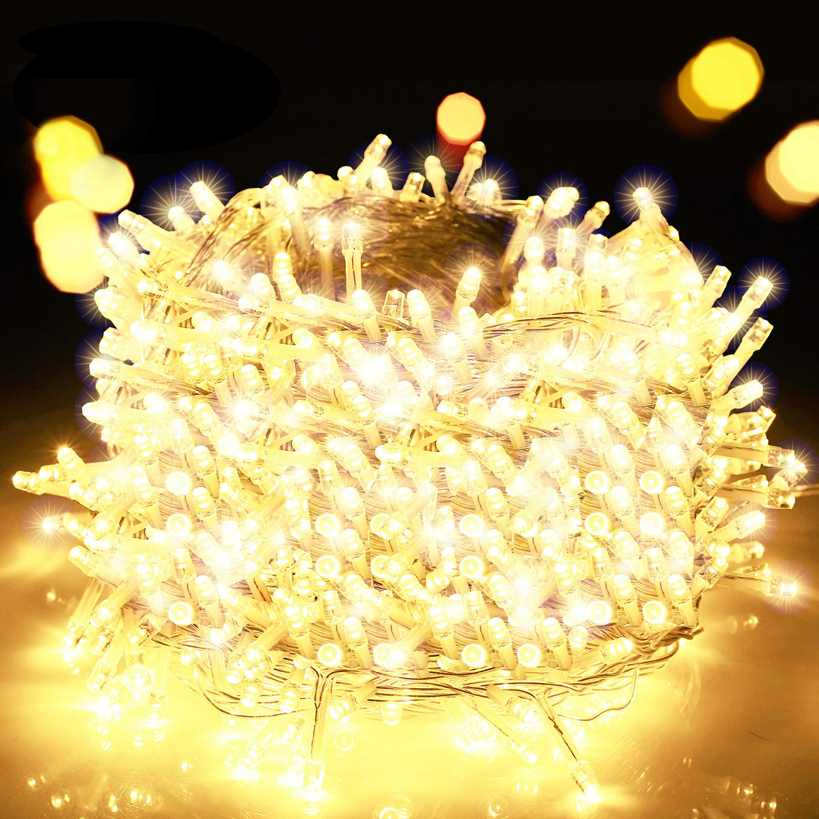 Decute 800 Led 272Ft Christmas String Lights - 8 Modes With Timer Function, Waterproof Fairy Lights For Christmas Tree, Party, Wedding, Yard, Garden, Indoor/Outdoor Decorations, Warm White