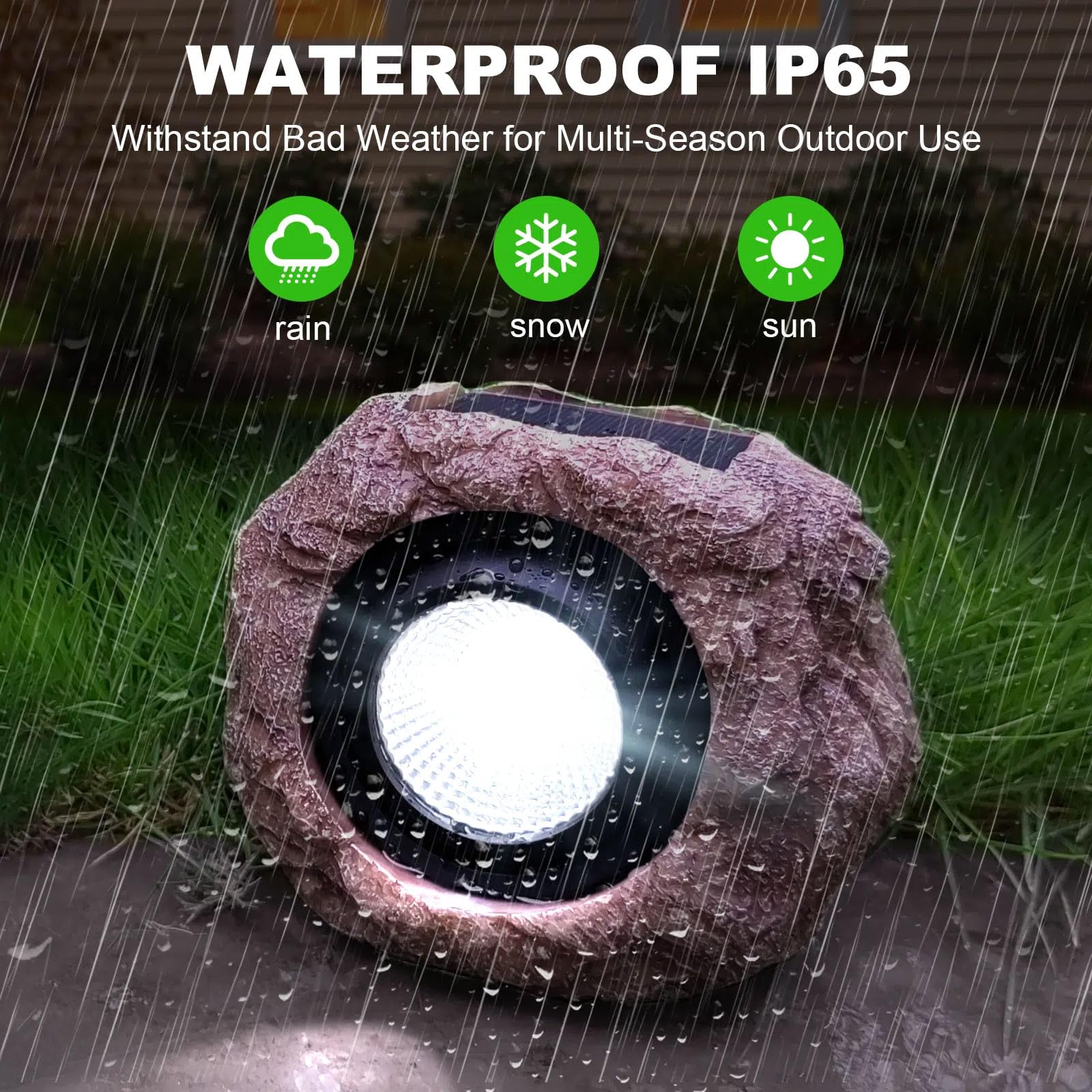 Hqian Sat Solar Garden Lights Outdoor Super Bright Solar Rock Spot Ligths Outdoor 2 Pack Led Landscape Lighting For Pathway Lawn Patio Porch Yard Walkway