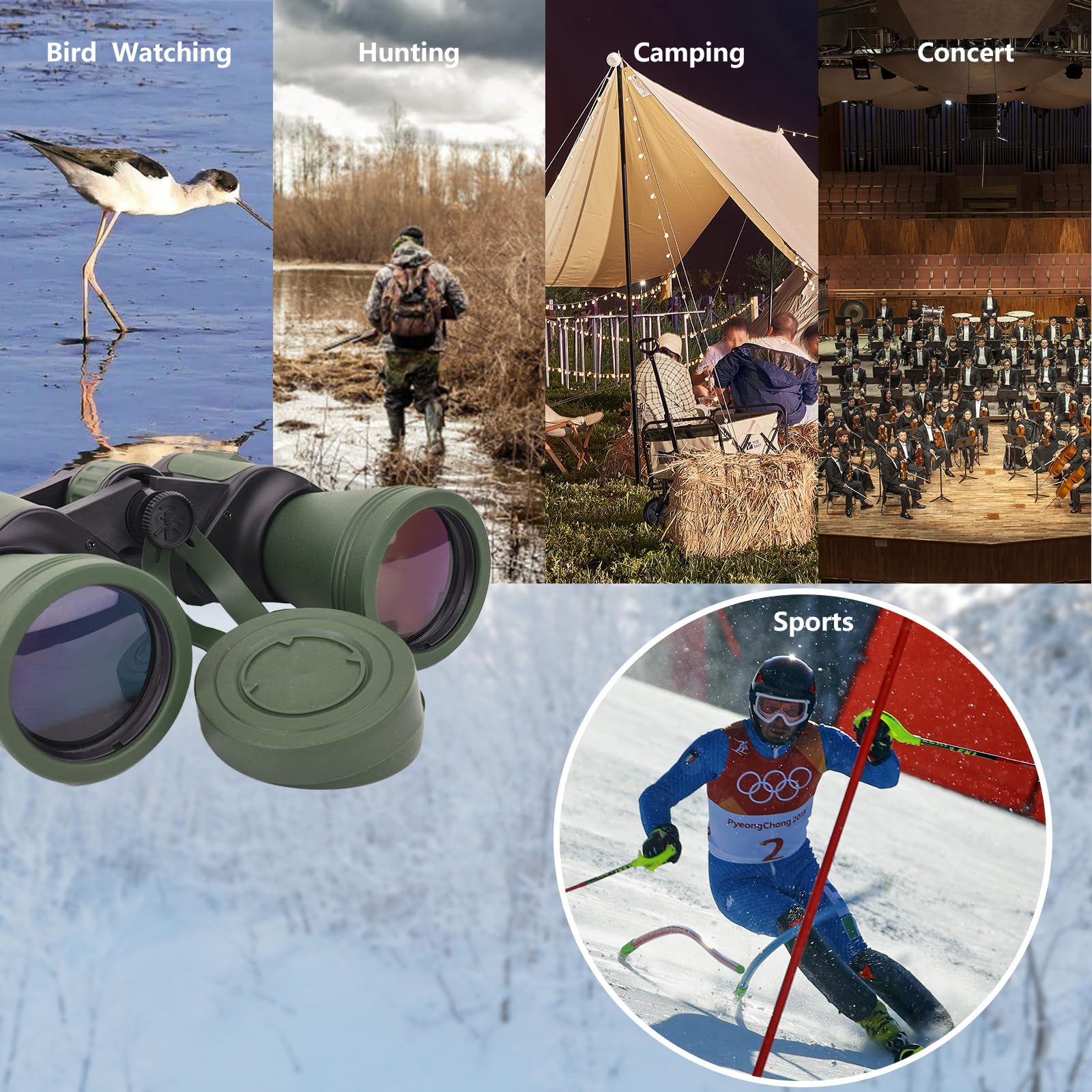 Aganano Binoculars For Adults High Powered With Phone Adapter - Compact Waterproof Hunting Binoculars For Bird Watching Hiking Concert Travel Theater With Bak4 Prism Fmc Lens