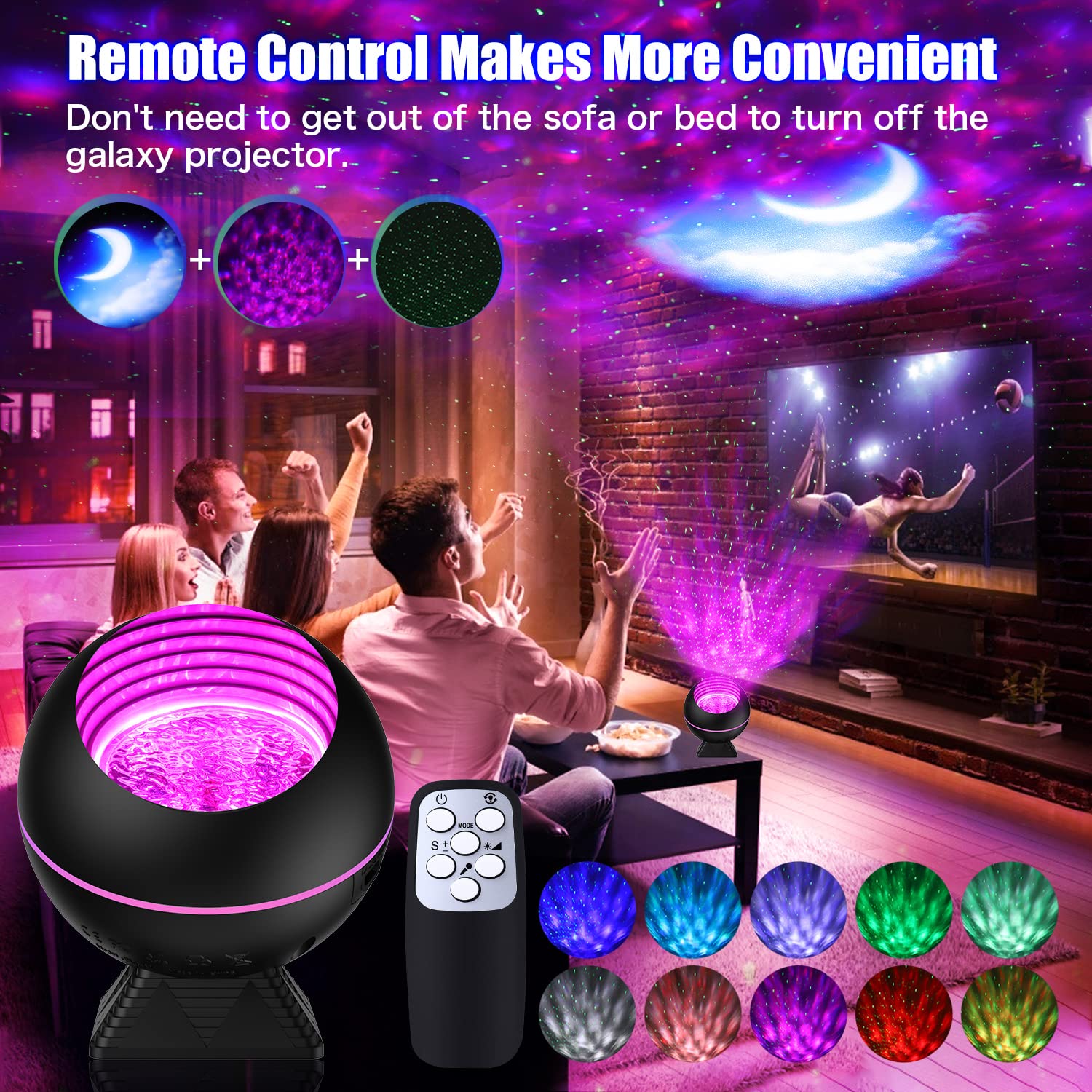 Lazenry Galaxy Projector Star Projector 3 In 1 Ocean Galaxy Night Light Ceiling Projector Galaxy 360 Pro Galaxy Globe Projector 40 Lighting Modes With Remote Voice Control For Bedroom  For Kids Adults