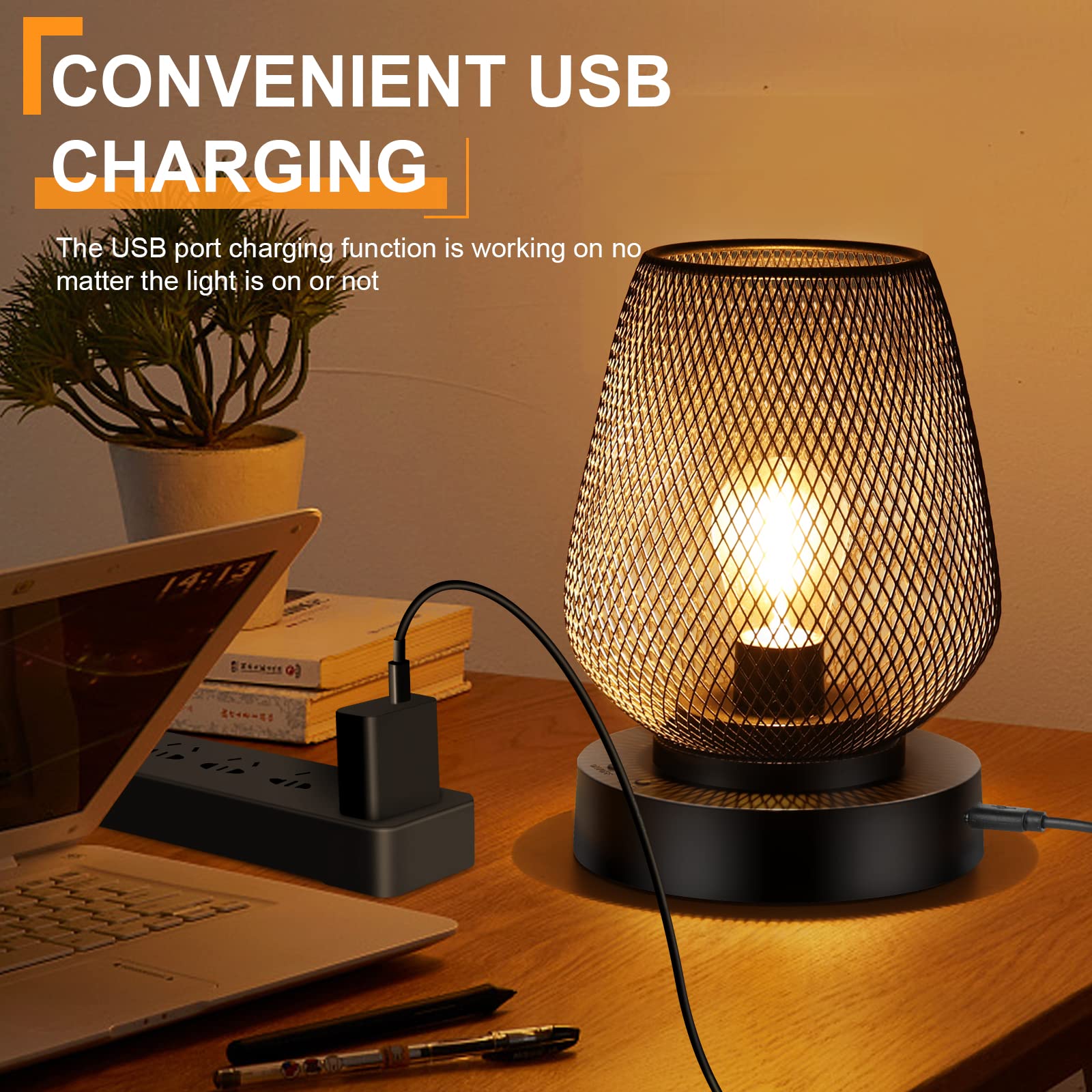 Ubright 2 Pack Rechargeable Table Lamp Cordless Table Lamp Battery Operated Lights Metal With 4 Lighting Mode Indoor Outdoor Lights For Patio Bedroom Living Room (Bulb Included) Black