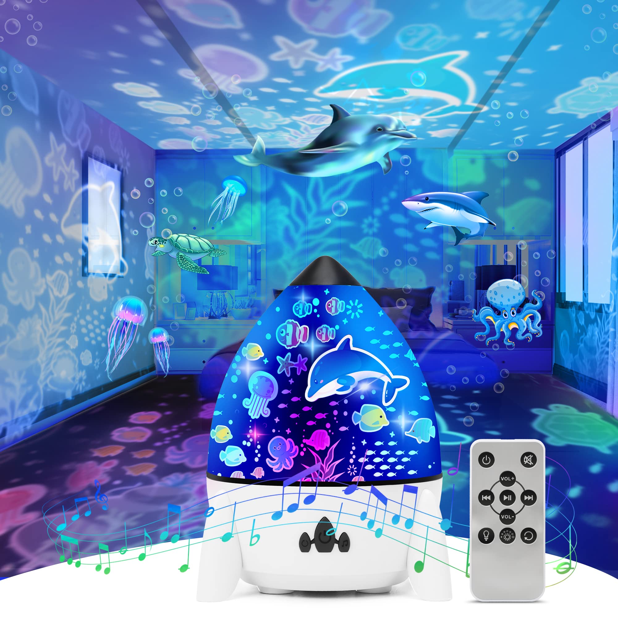 Yiamia Night Light Projector For Kids - Bedroom Star Projector With Galaxy Planets, Animals Dinosaur World, Constellations, Birthday, Sea World, Christmas, Cupid, Halloween Themes,  For Boys, Girls