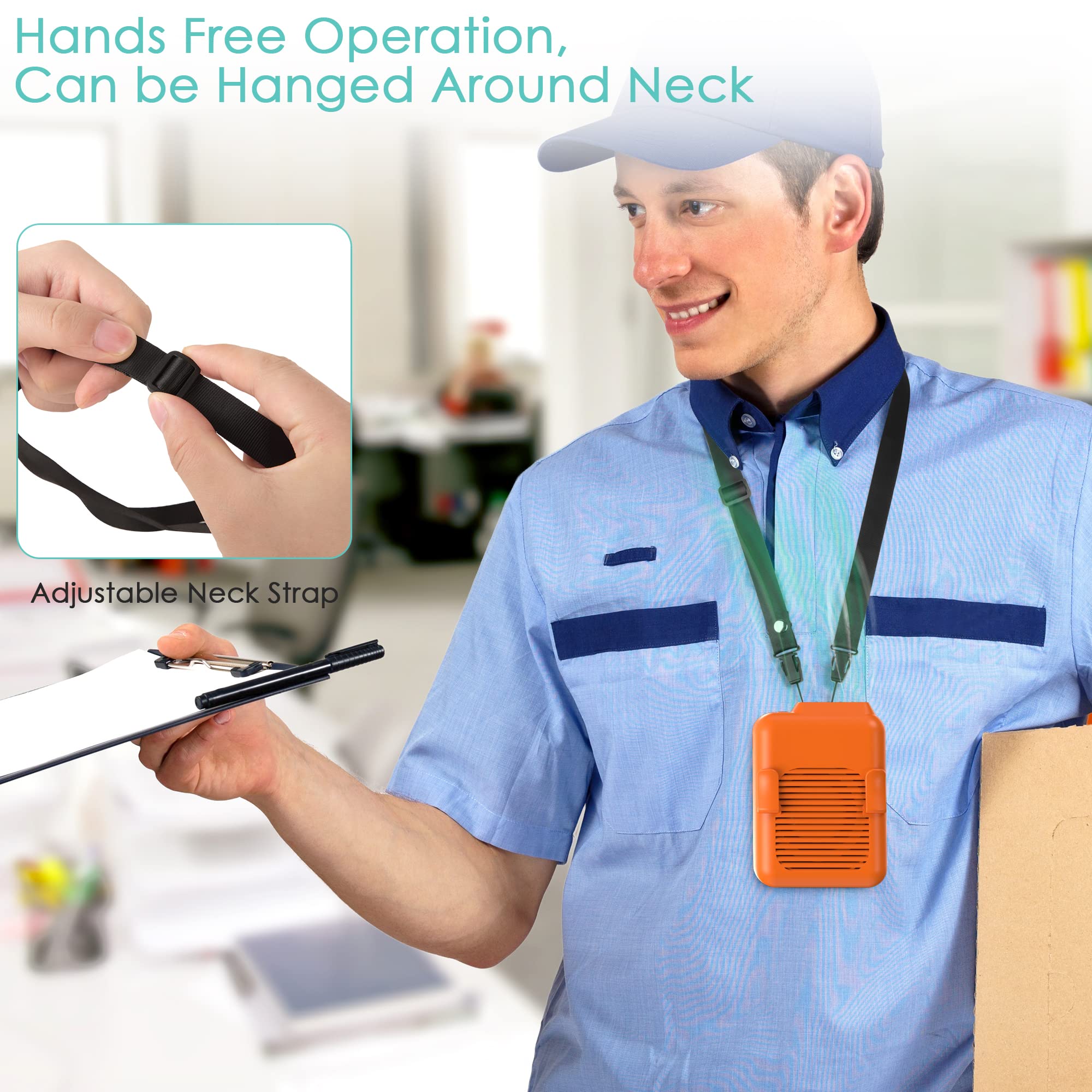 Comlife Portable Mini Waist Fan, 6000Mah Battery Powered Hands-Free Wearable Fan With Max 23H