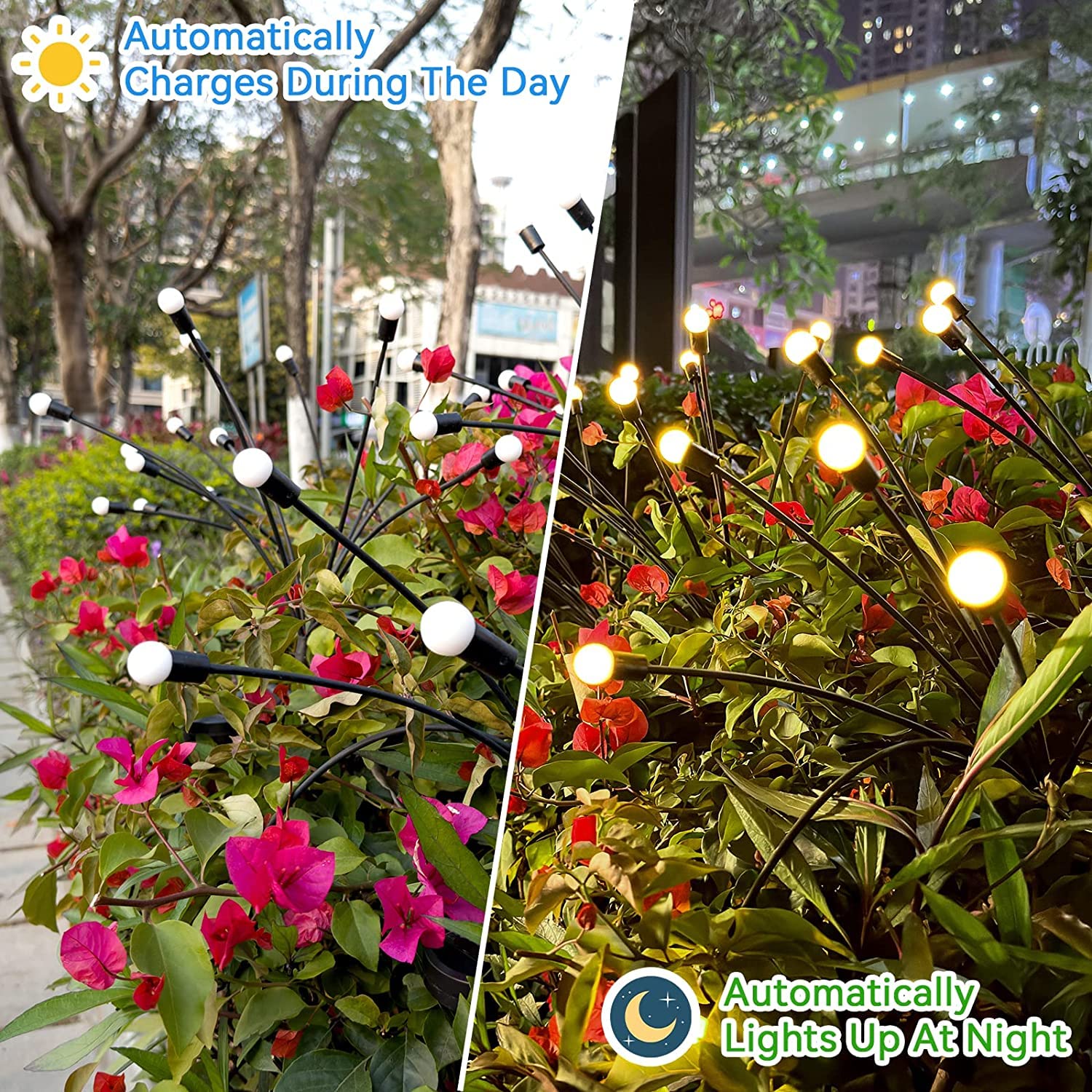 Rgjgtgsw Solar Garden Lights - 2 Pack 20Led Firefly Lights Solar Outdoor Waterproof Solar Swaying Light, 2 Lighting Modes Solar Lights For Yard Patio Garden Decor (Warm White)