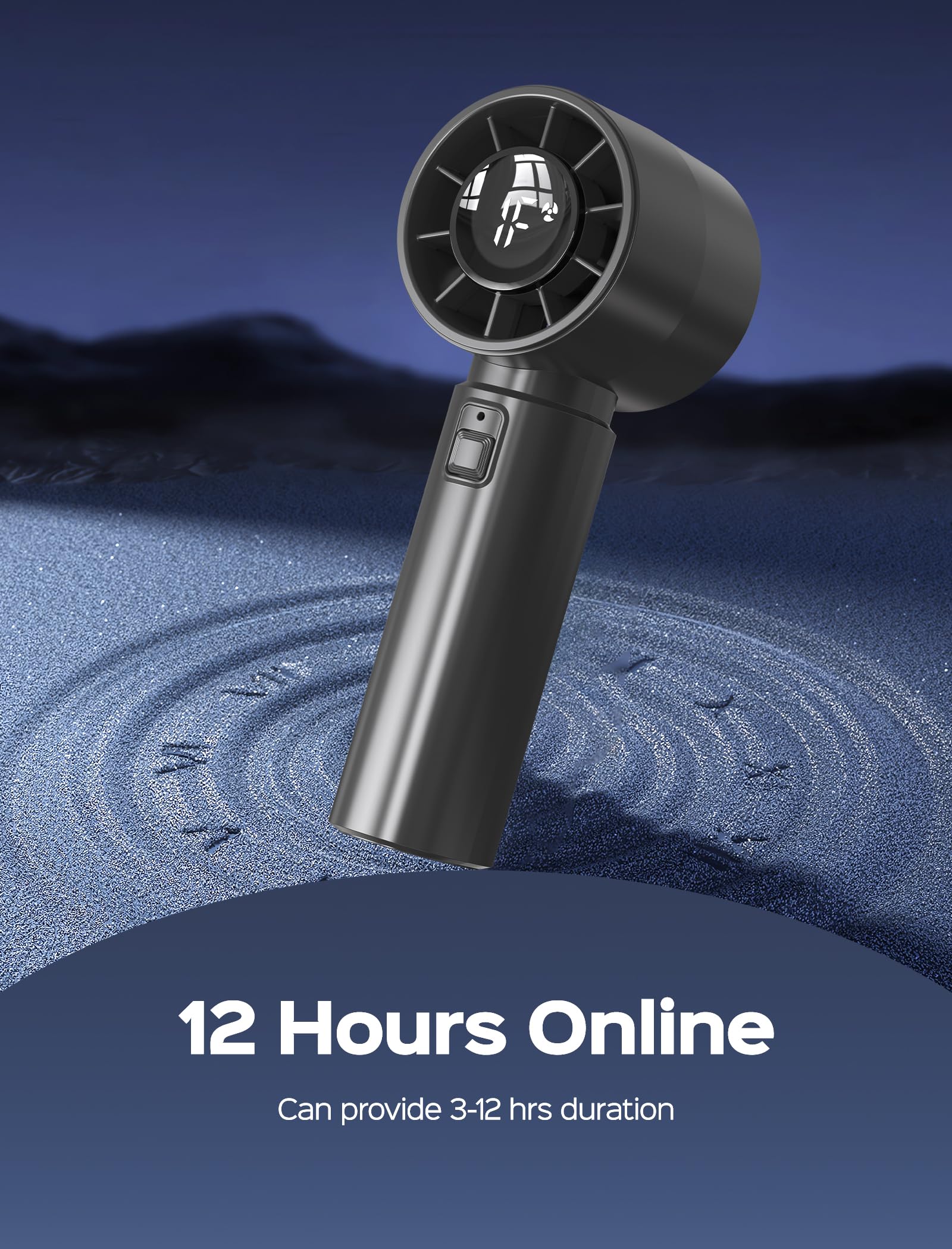 Portable Handheld Fan - High-Speed Personal Cooling, Usb Rechargeable Mini Fan With 4000Mah Battery