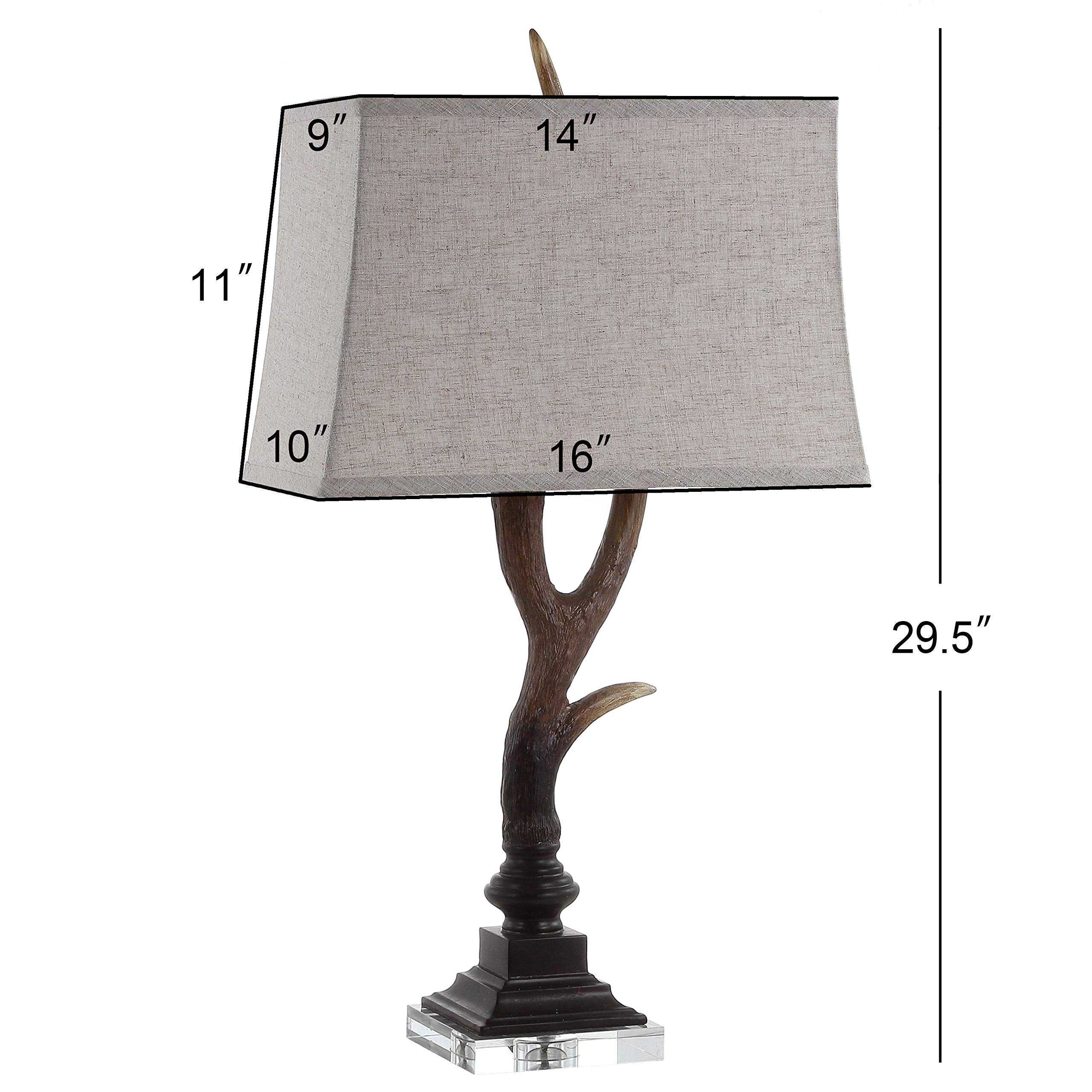 Jonathan Y Jyl6306A Antler 29.5" Rustic Resin/Crystal Led Table Lamp Traditional Bedside Desk Nightstand Lamp For Bedroom Living Room Office College Bookcase Led Bulb Included, Brown