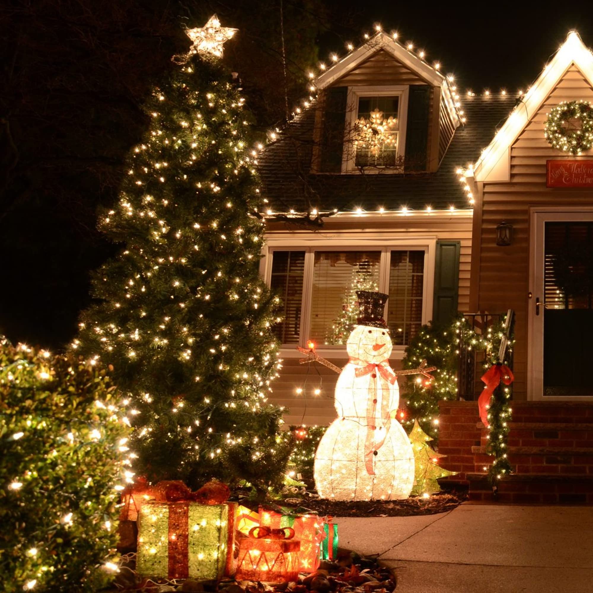 Tw Shine 2 Pack Solar String Lights, 200 Led 66 Ft, Waterproof, 8 Modes, Warm White, Outdoor Christmas Decorations