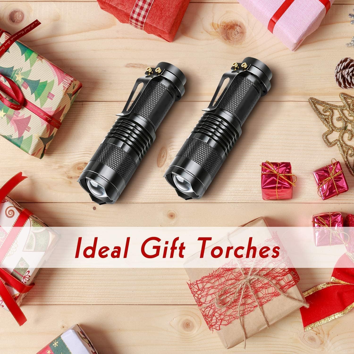 Letmy Tactical Flashlight, Super Bright Led Mini Flashlights With Belt Clip, Zoomable, 3 Modes, Waterproof - Best Edc Flashlight For , Hiking, Camping, Hurricane & Power Outage (2 Pack)